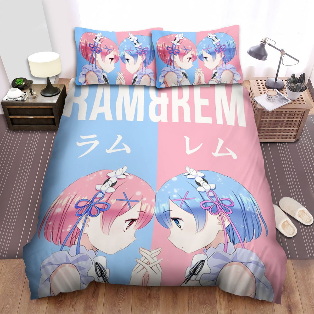 Re:Zero Ram And Rem Sister Bedding Sets Duvet Cover, Flatsheet, Pillowcases For Every Bedroom