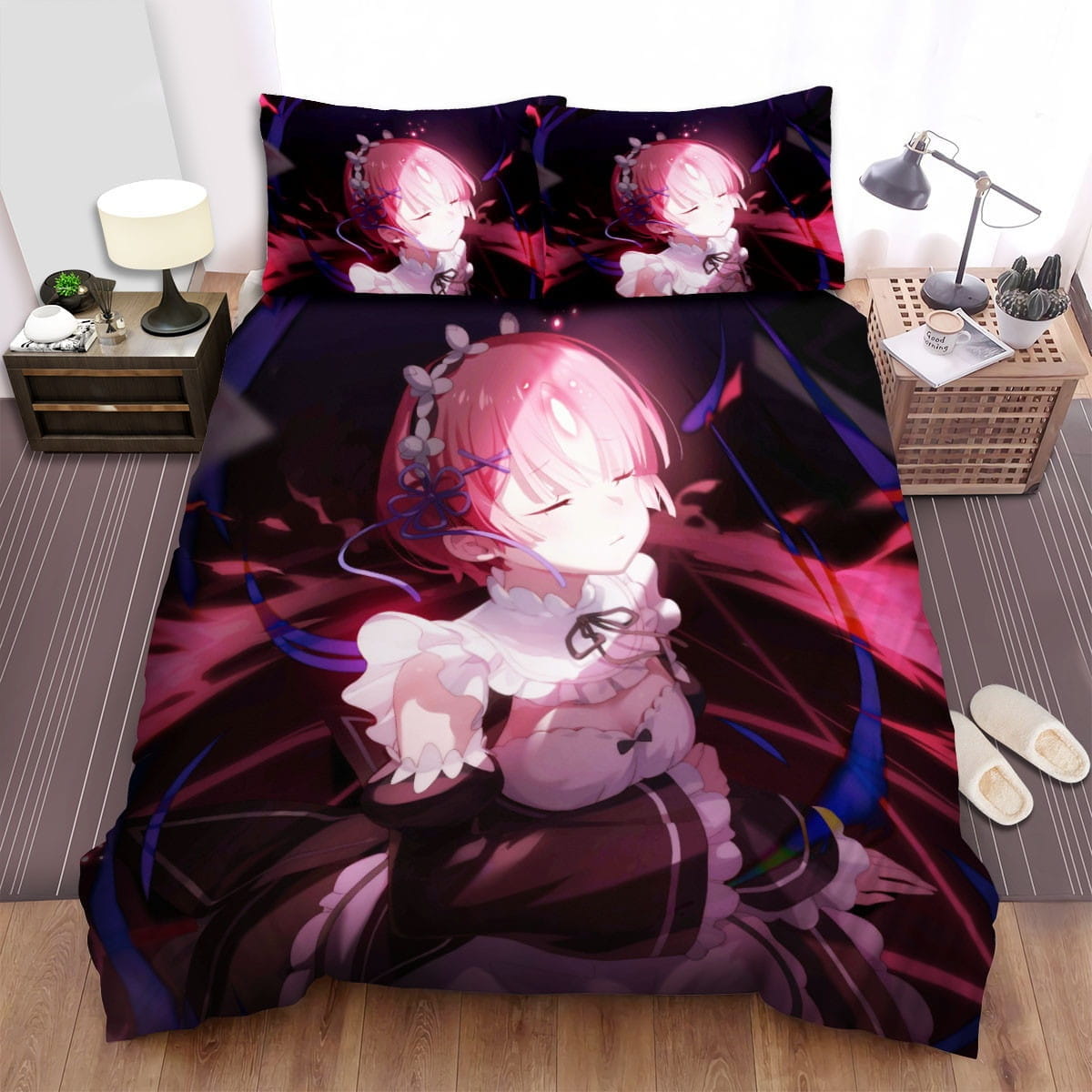 Re:Zero Ram Bedding Sets, Flatsheet Gift For Christmas, Thanksgiving, Halloween