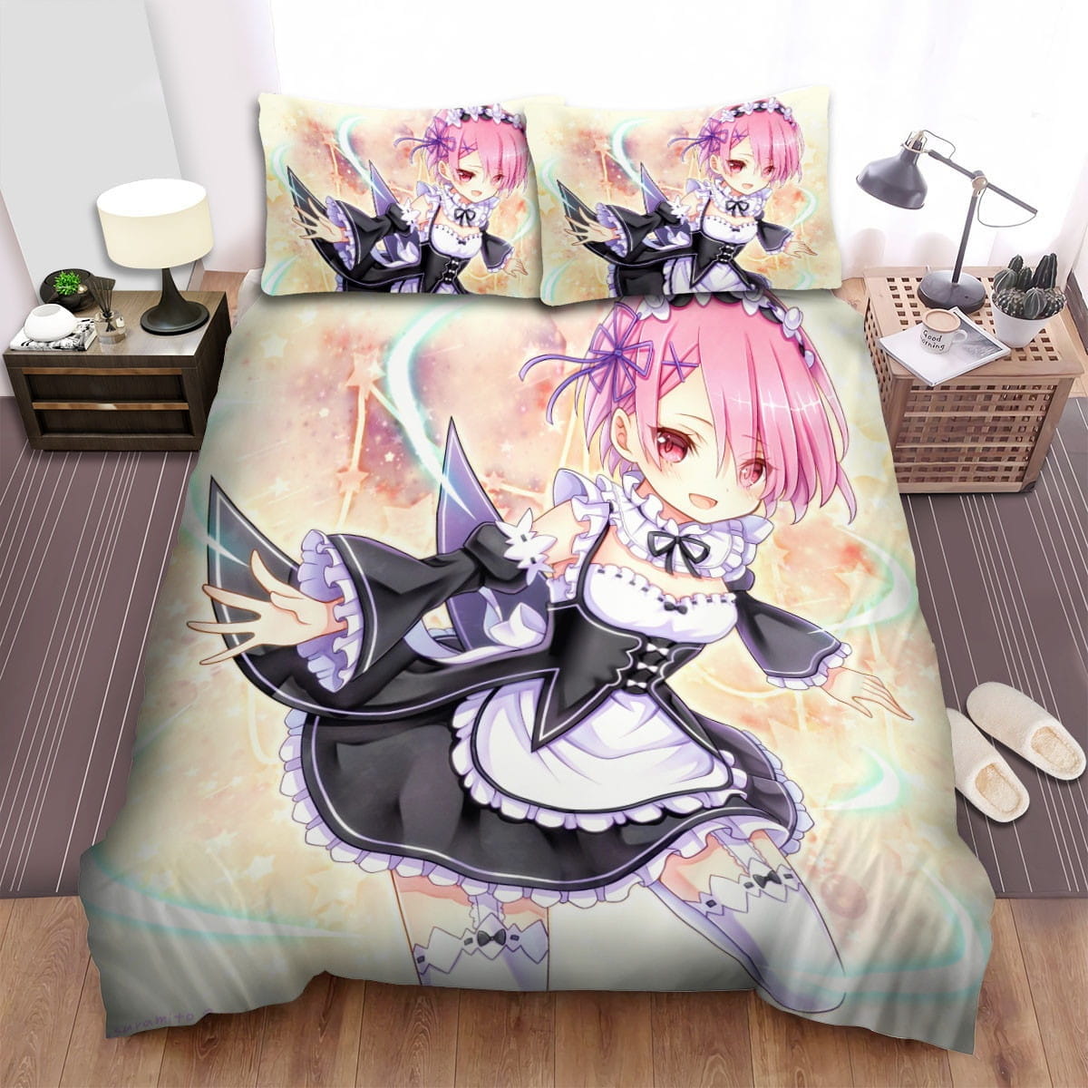 Re:Zero Anime Character Ram Bedding Sets, Flatsheet Gift For Christmas, Thanksgiving, Halloween