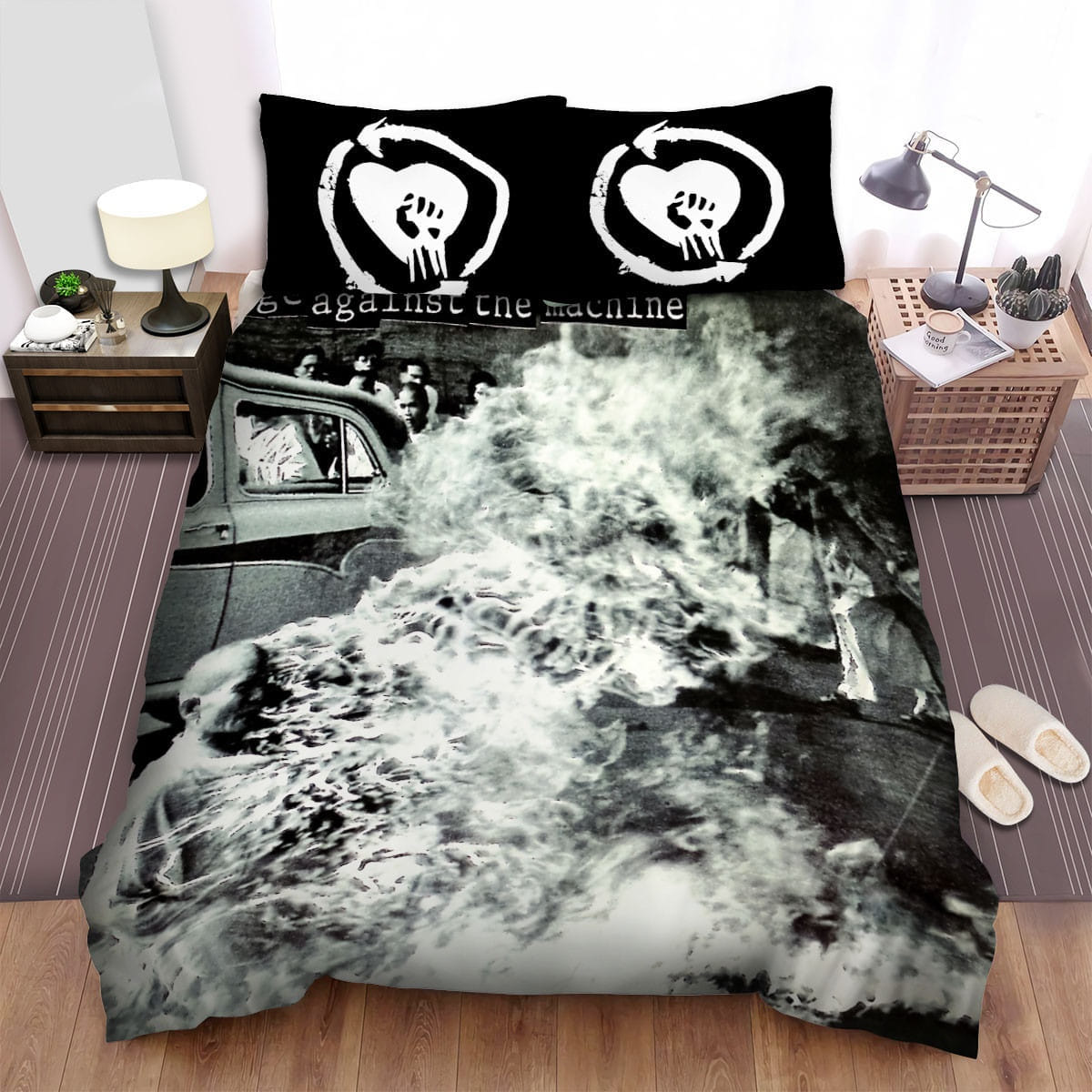 Rise Against The Machine Bedding Sets Duvet Cover, Flatsheet, Pillowcases Perfect Gift For Fans