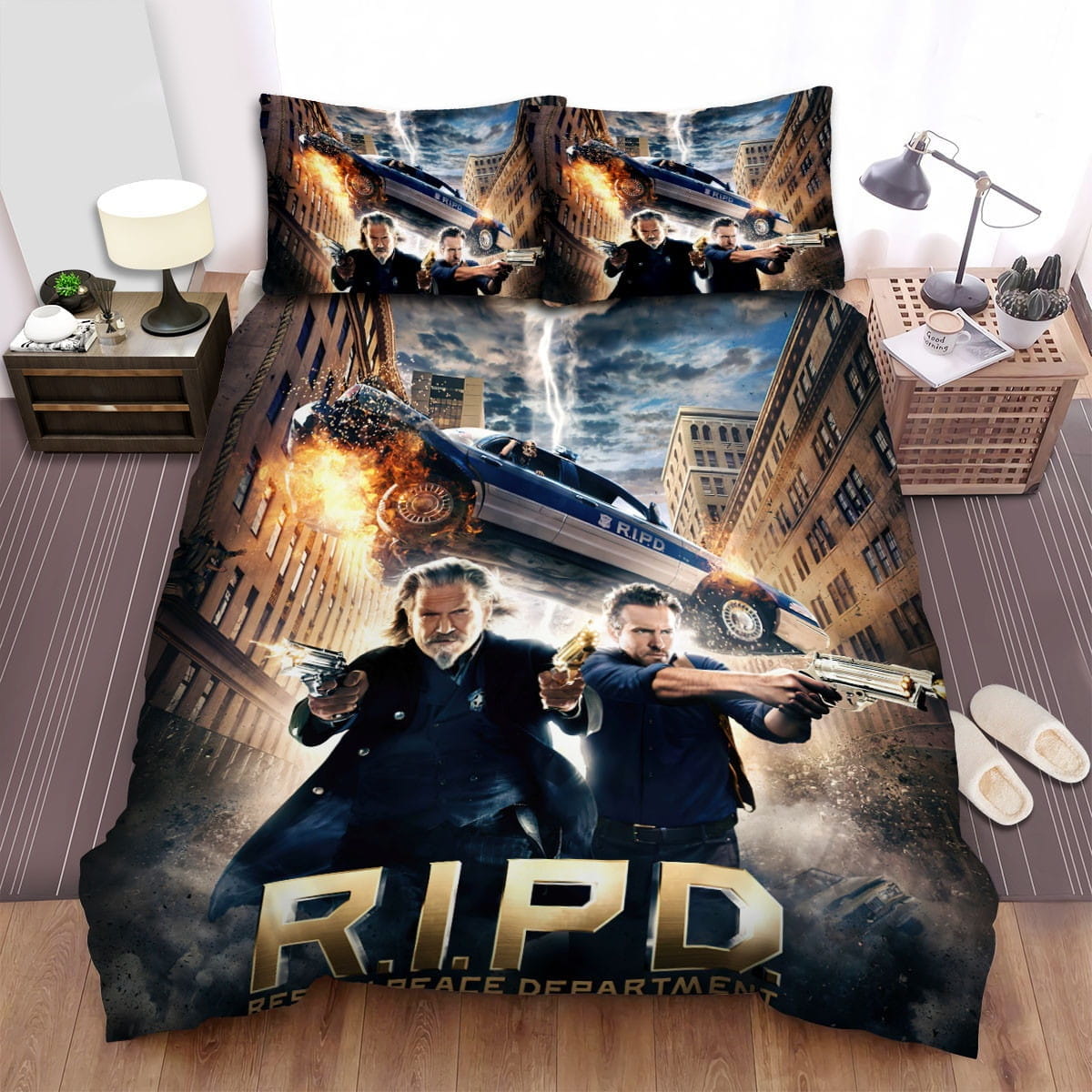 R.I.P.D. Movie Poster 2 Bedding Sets, Flatsheet Gift For Christmas, Thanksgiving, Halloween