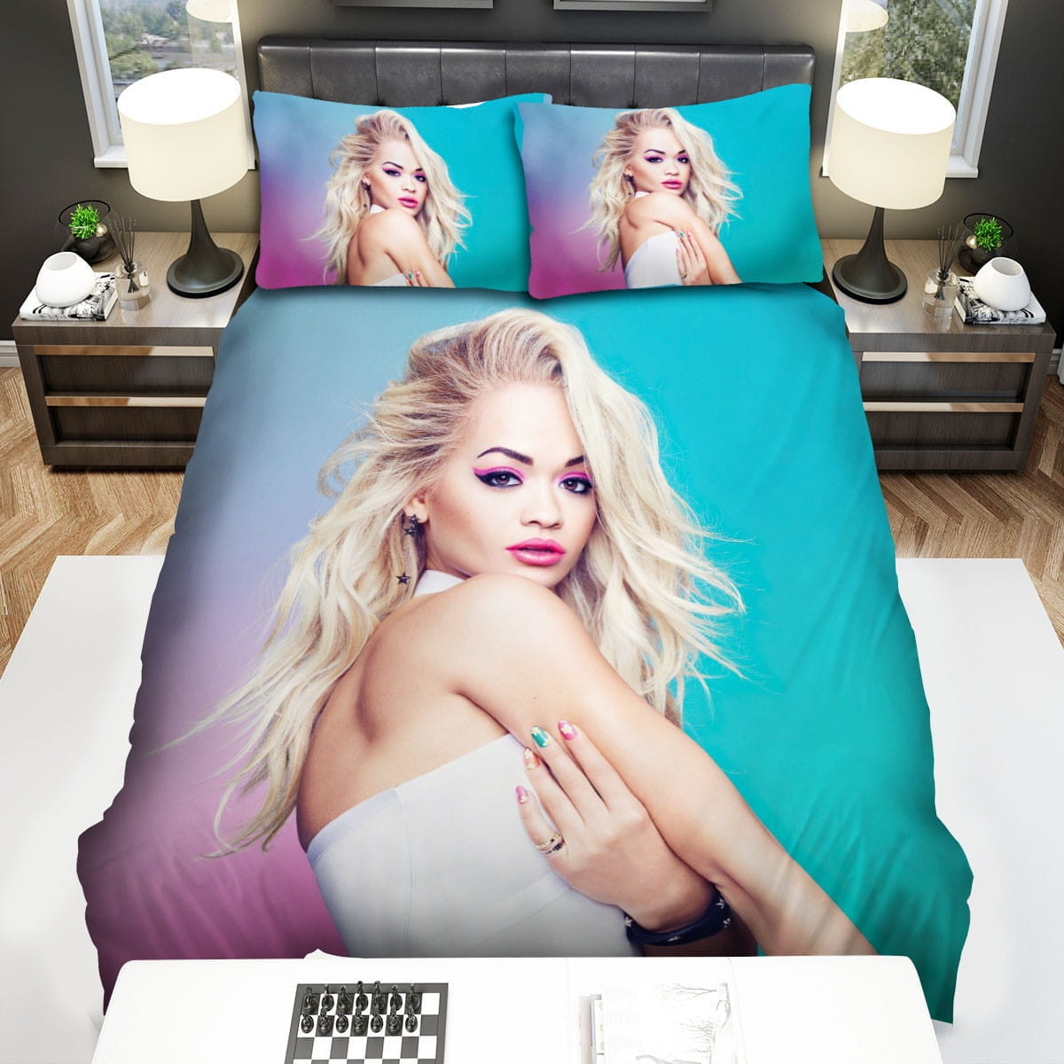 Rita Ora White Dress Bedding Sets Duvet Cover, Flatsheet, Pillowcase For Your Lover