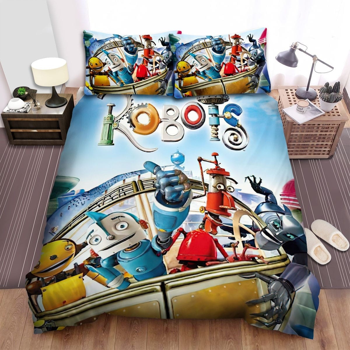 Robots Movie Poster 4 Bedding Sets Duvet Cover, Flatsheet, Pillowcases For Every Bedroom