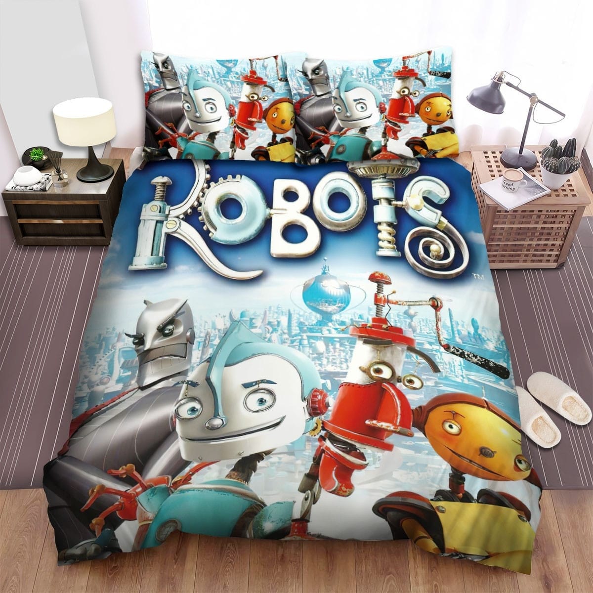 Robots Movie Poster 3 Decorative Bedding Sets with Duvet Cover, Flatsheet, Pillowcases