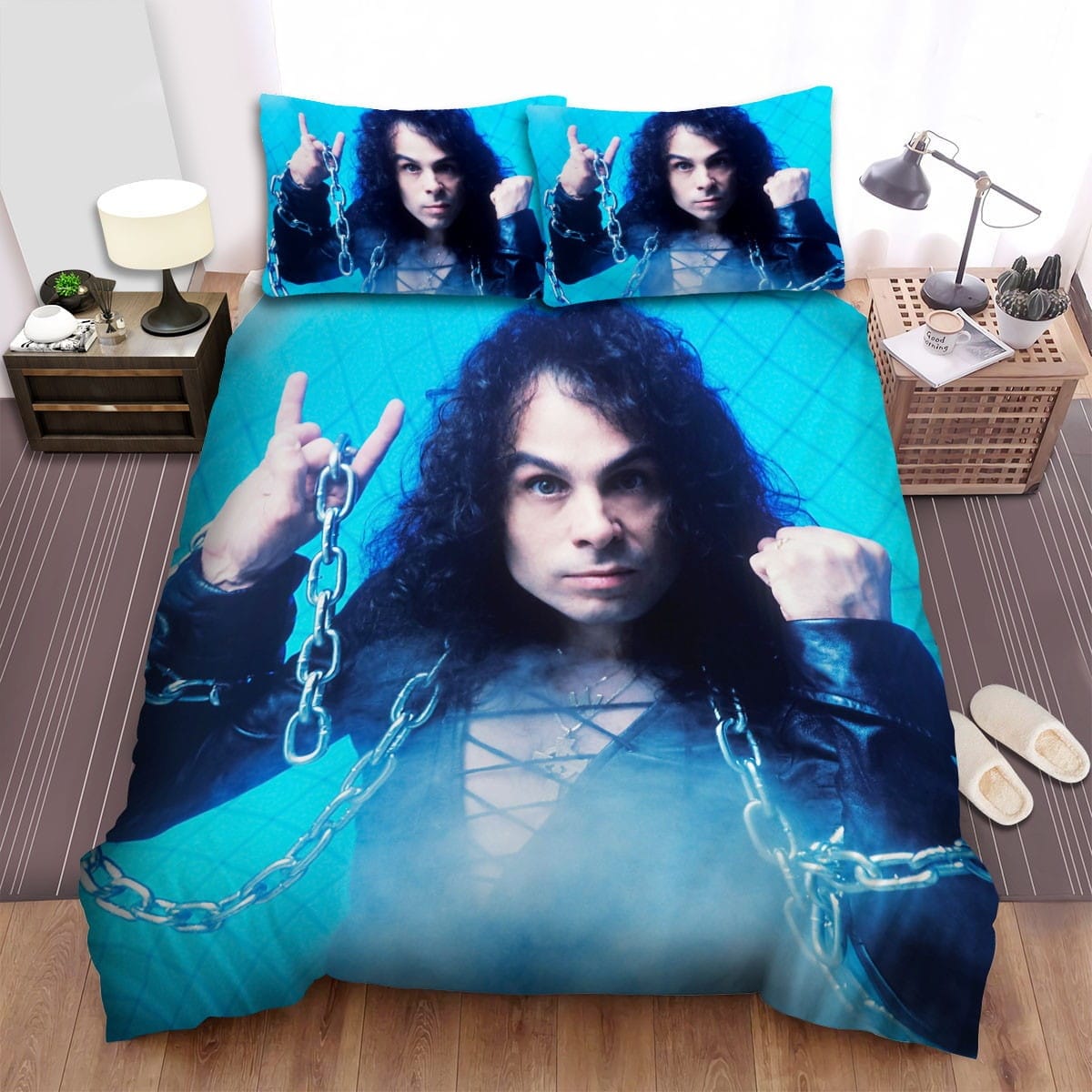 Ronnie James Dio Chain Bedding Sets Duvet Cover Flatsheet Gift For Wife Husband Besties