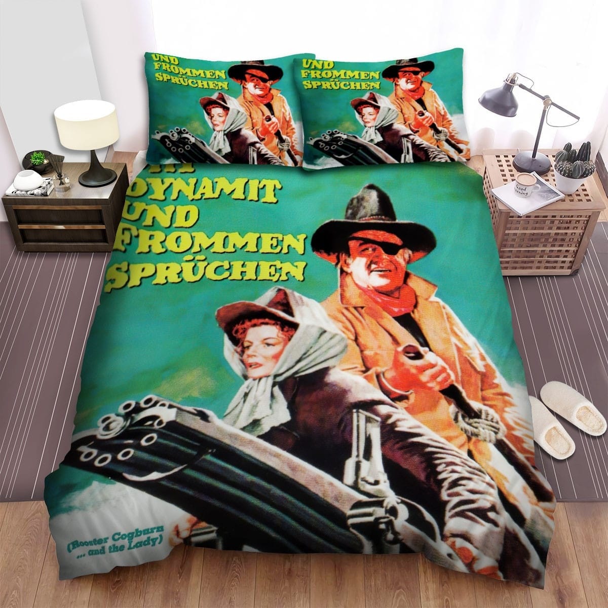 Rooster Cogburn Poster 5 Bedding Sets Duvet Cover Flatsheet Pillowcases Perfect Gift For Fans