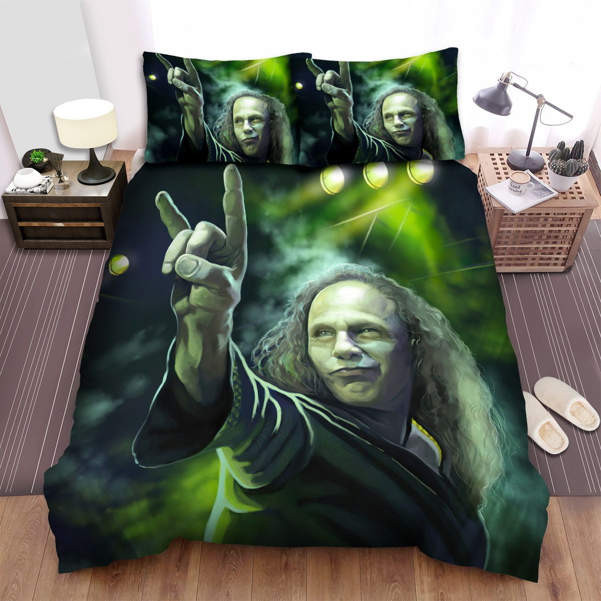 Ronnie James Dio Green Bedding Sets Duvet Cover Flatsheet Pillowcases For Every Bedroom