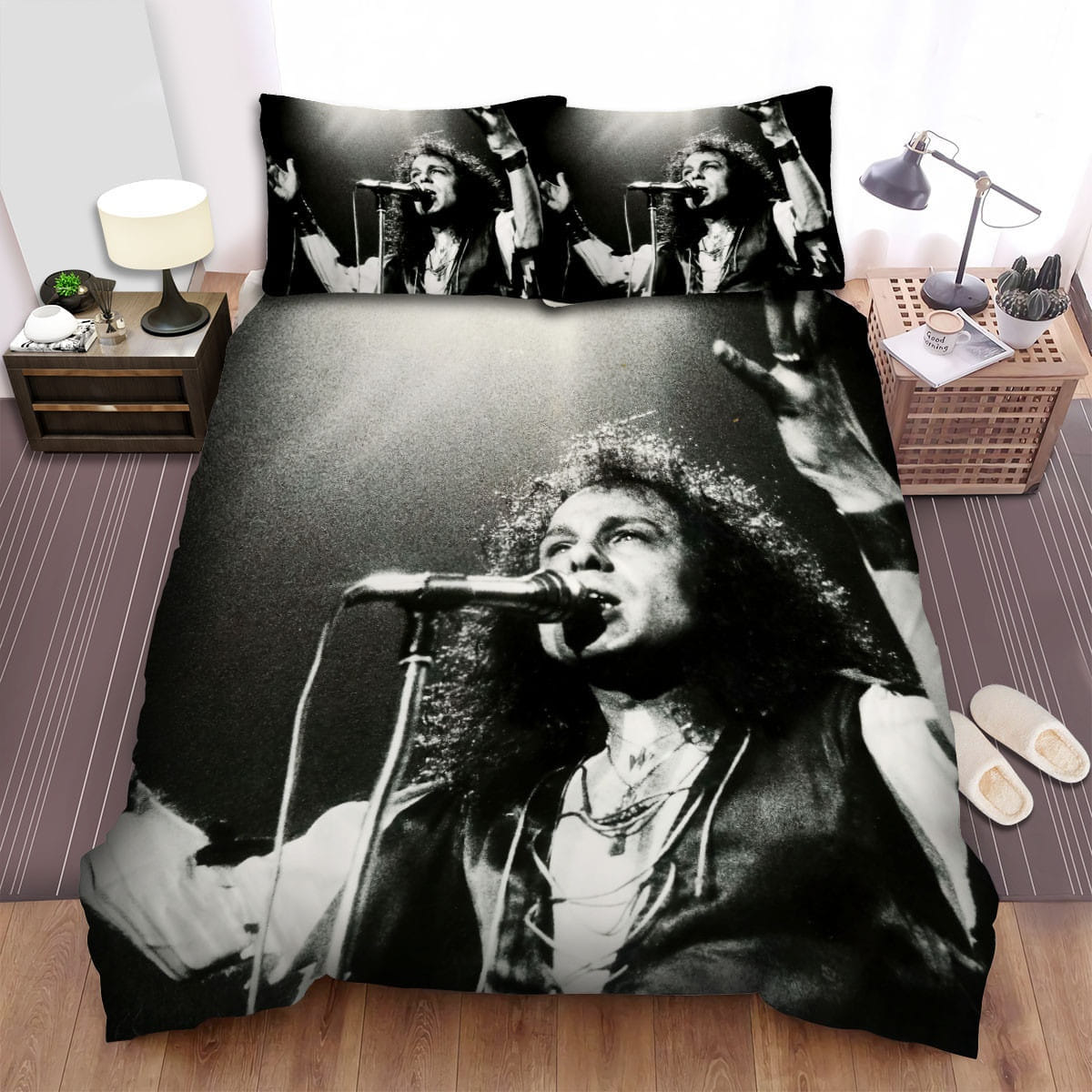 Ronnie James Dio Singing Bedding Sets Duvet Cover Flatsheet Gift For Wife Husband Besties