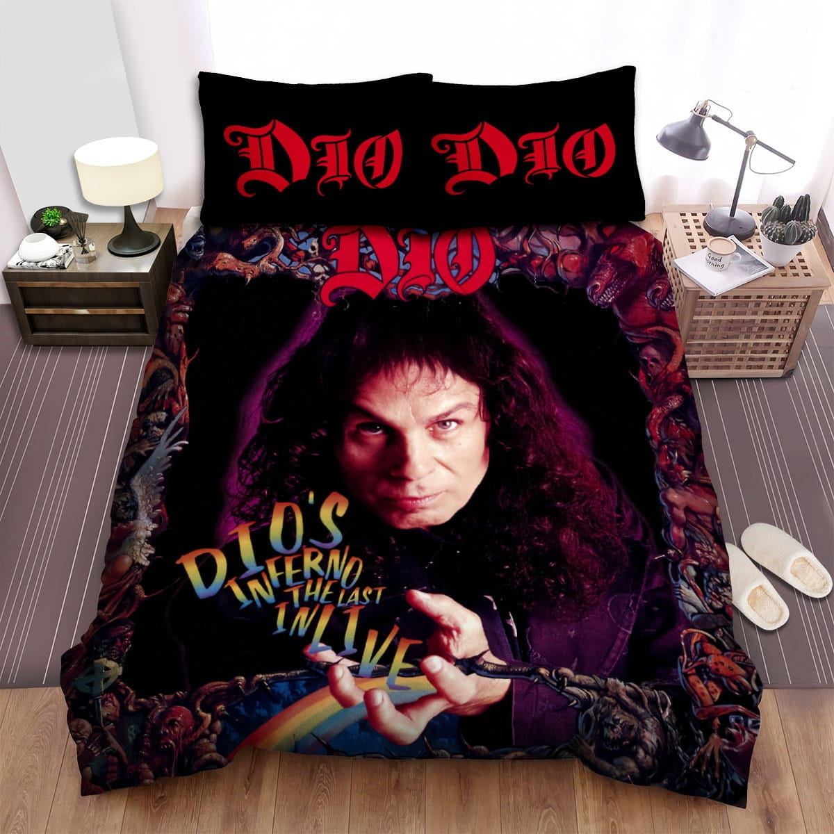 Ronnie James Dio Evil Frame Decorative Bedding Sets with Duvet Cover Flatsheet Pillowcases