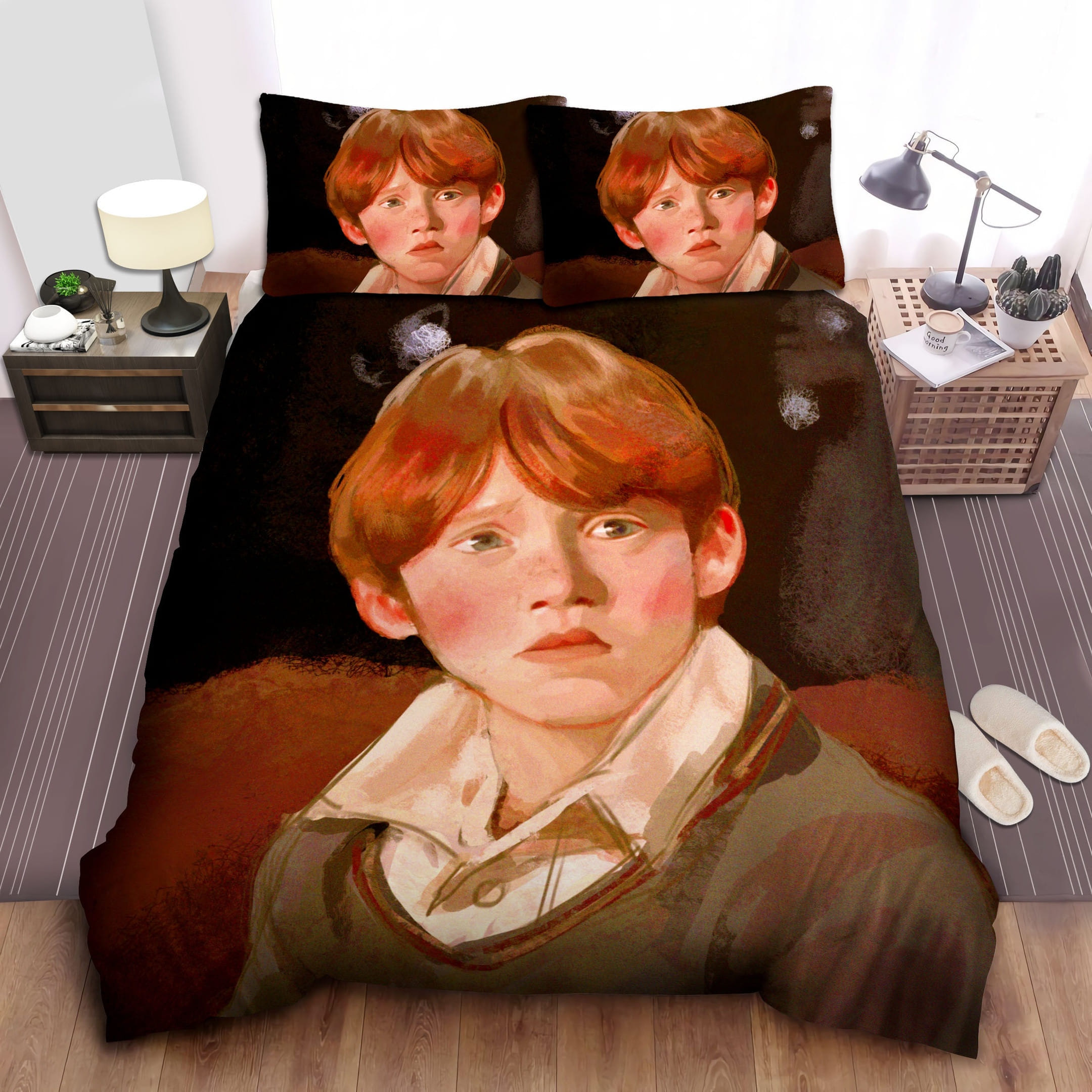 Ron Weasley Smirk Painting Bedding Sets Duvet Cover Flatsheet Gift For Wife Husband Besties