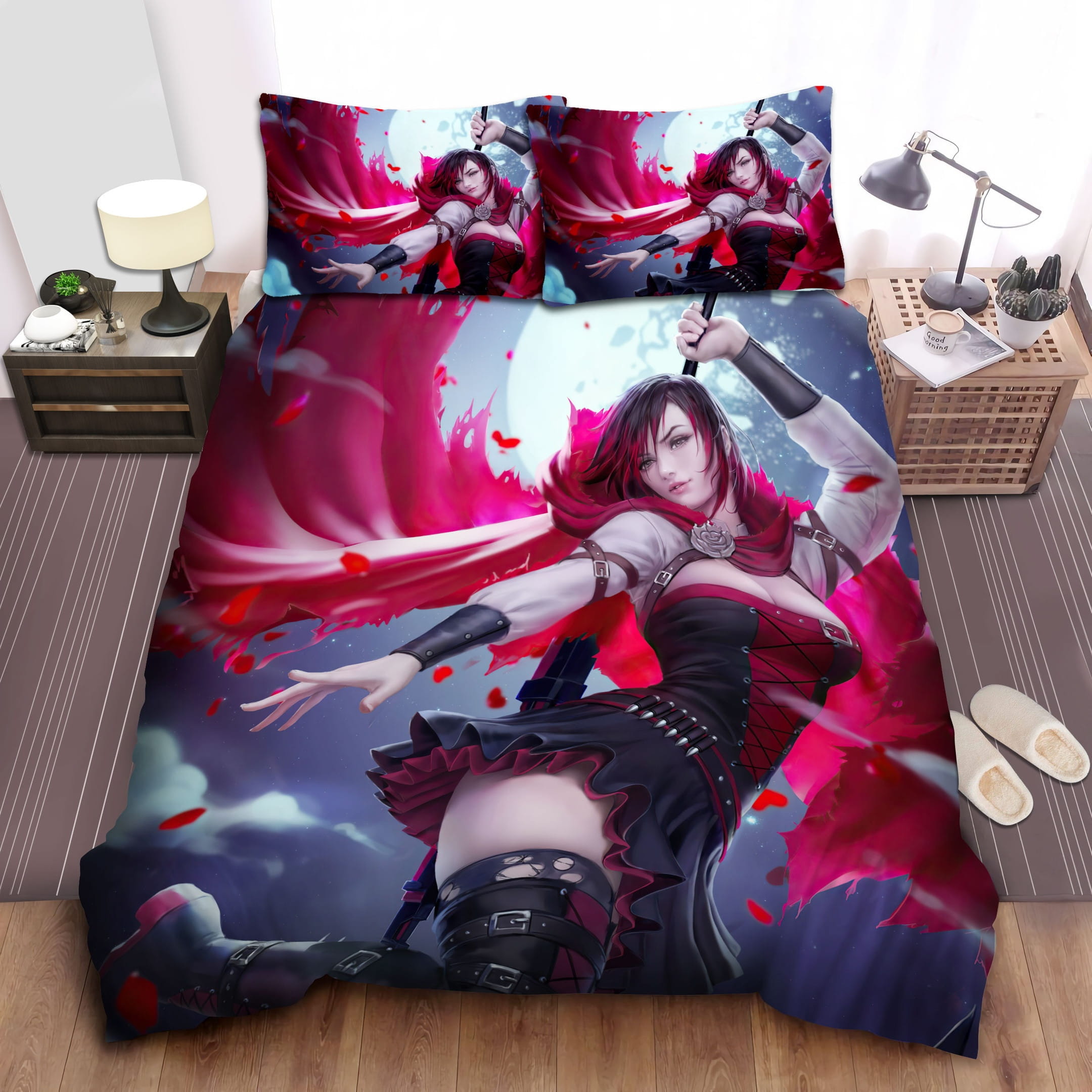 Rwby Ruby Rose & Red Reaper Bedding Set Duvet Cover Gift For Christmas Birthday Thanksgiving