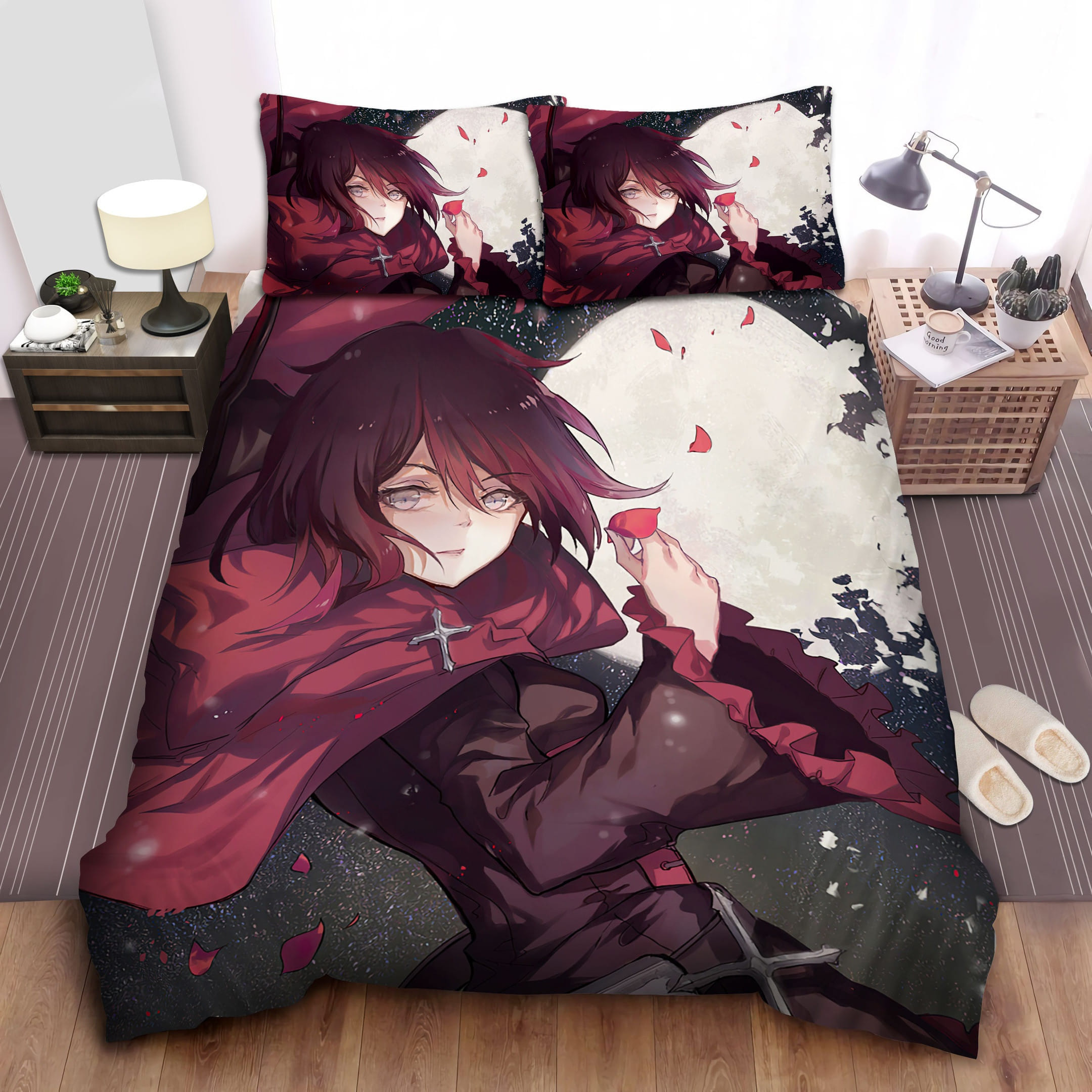 Rwby Ruby Rose Night Of Red Bedding Sets Duvet Cover Flatsheet Gift For Christmas Thanksgiving Halloween