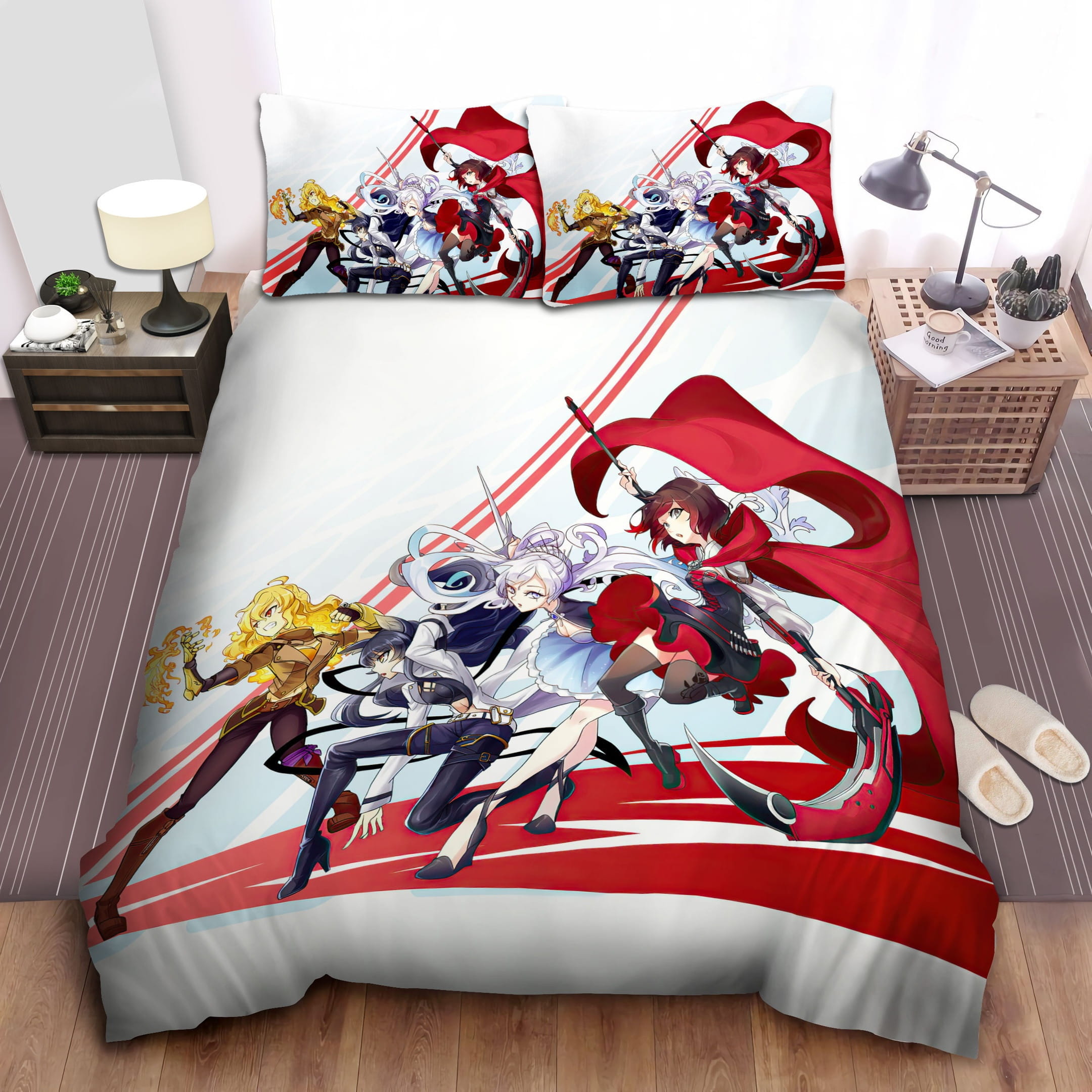 Rwby Red Flash Decorative Bedding Sets with Duvet Cover Flatsheet Pillowcases