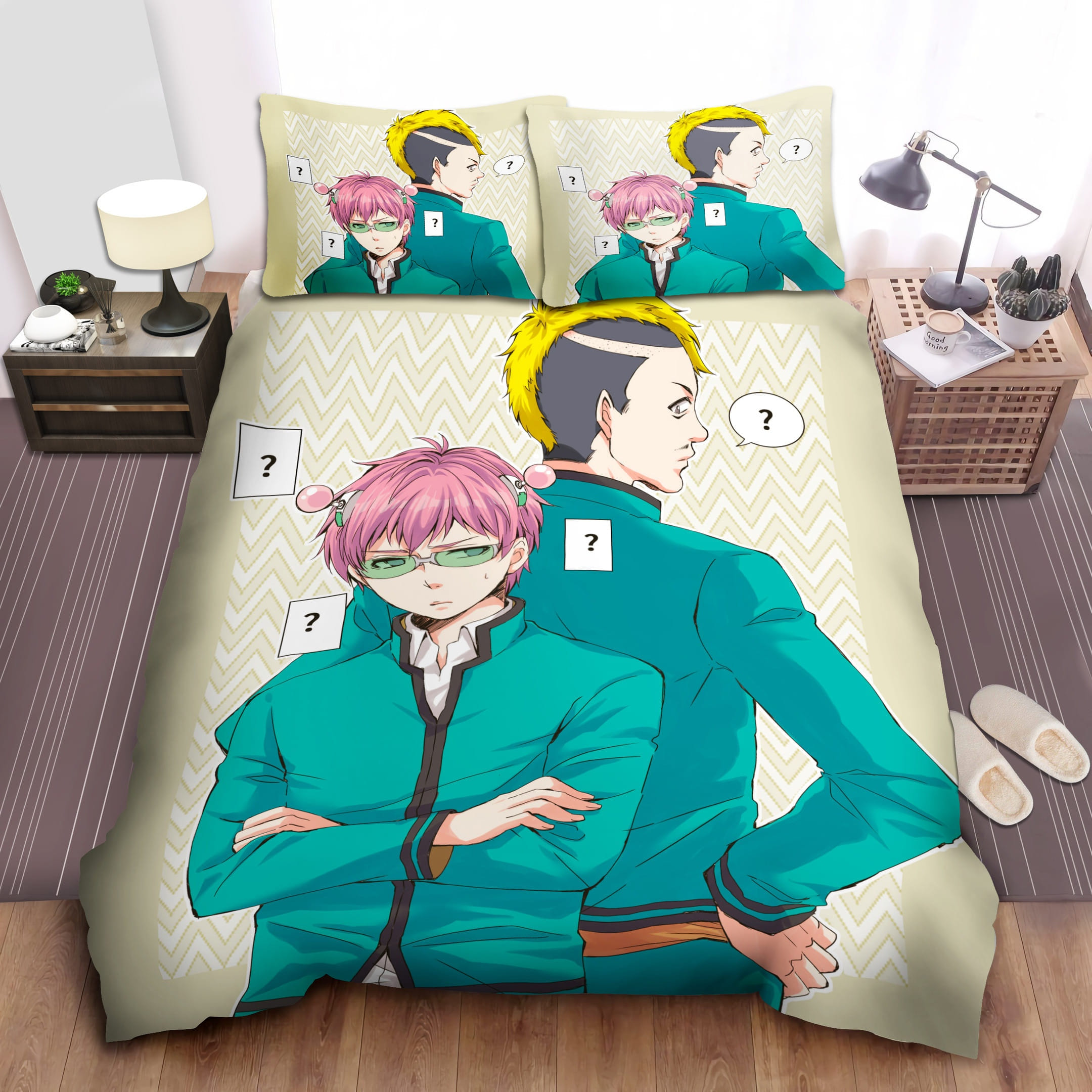 Saiki-K Bedding Sets Duvet Cover Flatsheet Gift For Wife Husband Besties