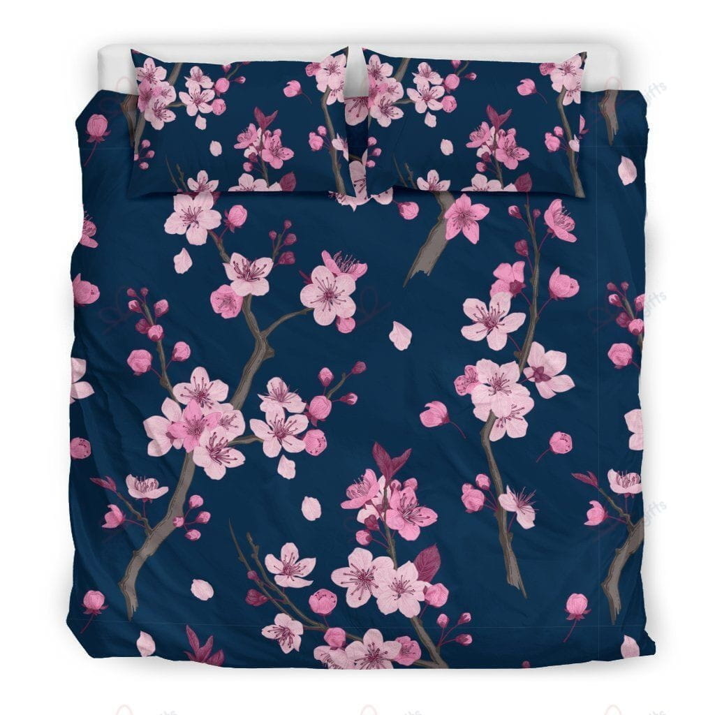 Sakura Cherry Blossom Bedding Sets Duvet Cover Flatsheet Gift For Christmas Thanksgiving Halloween