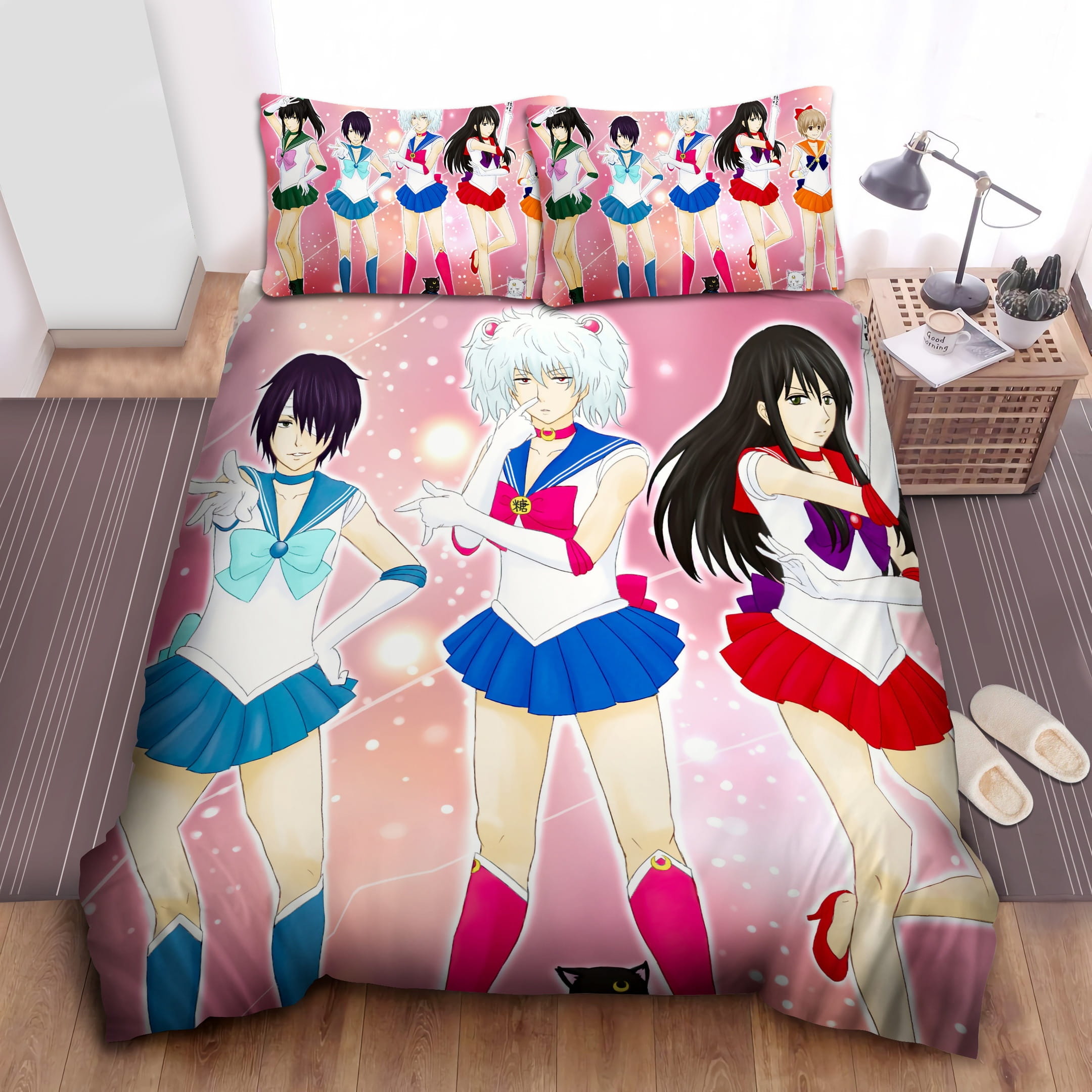 Sailor Moon Gintoki Bedding Set Duvet Cover Gift For Christmas Birthday Thanksgiving