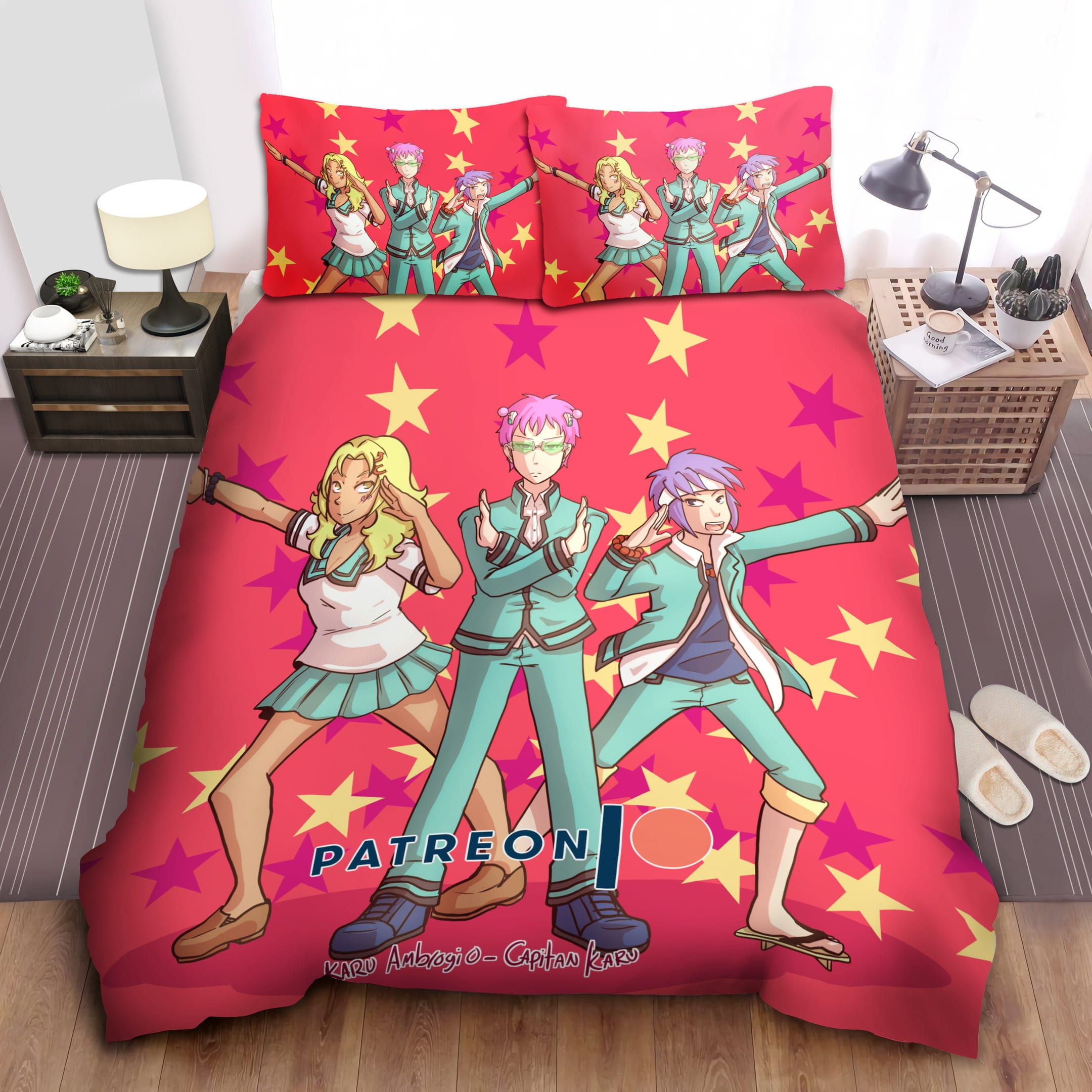 Saiki-K Psychic Trio Decorative Bedding Sets with Duvet Cover Flatsheet Pillowcases