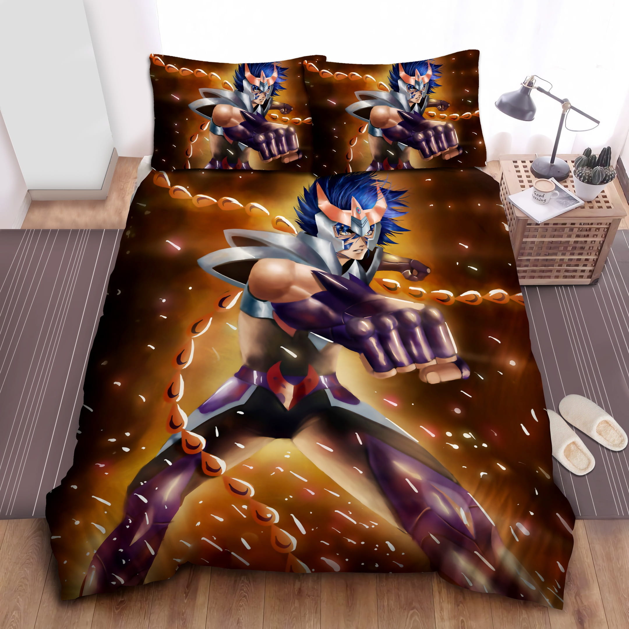 Saint Seiya Phoenix Ikki Bedding Sets Duvet Cover Flatsheet Gift For Wife Husband Besties