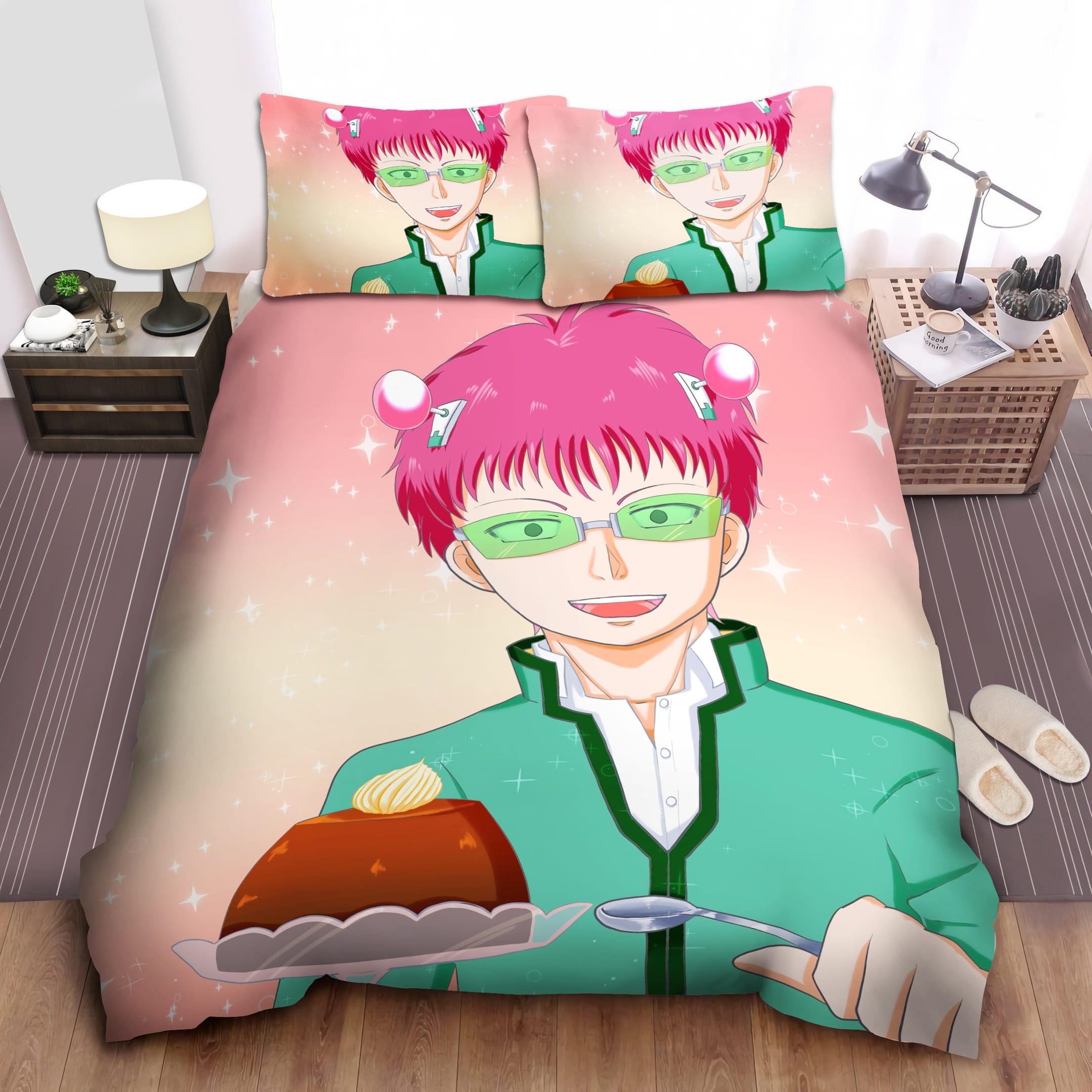 Saiki-K Saiki Kusuo Cake Bedding Sets Duvet Cover Flatsheet Pillowcase