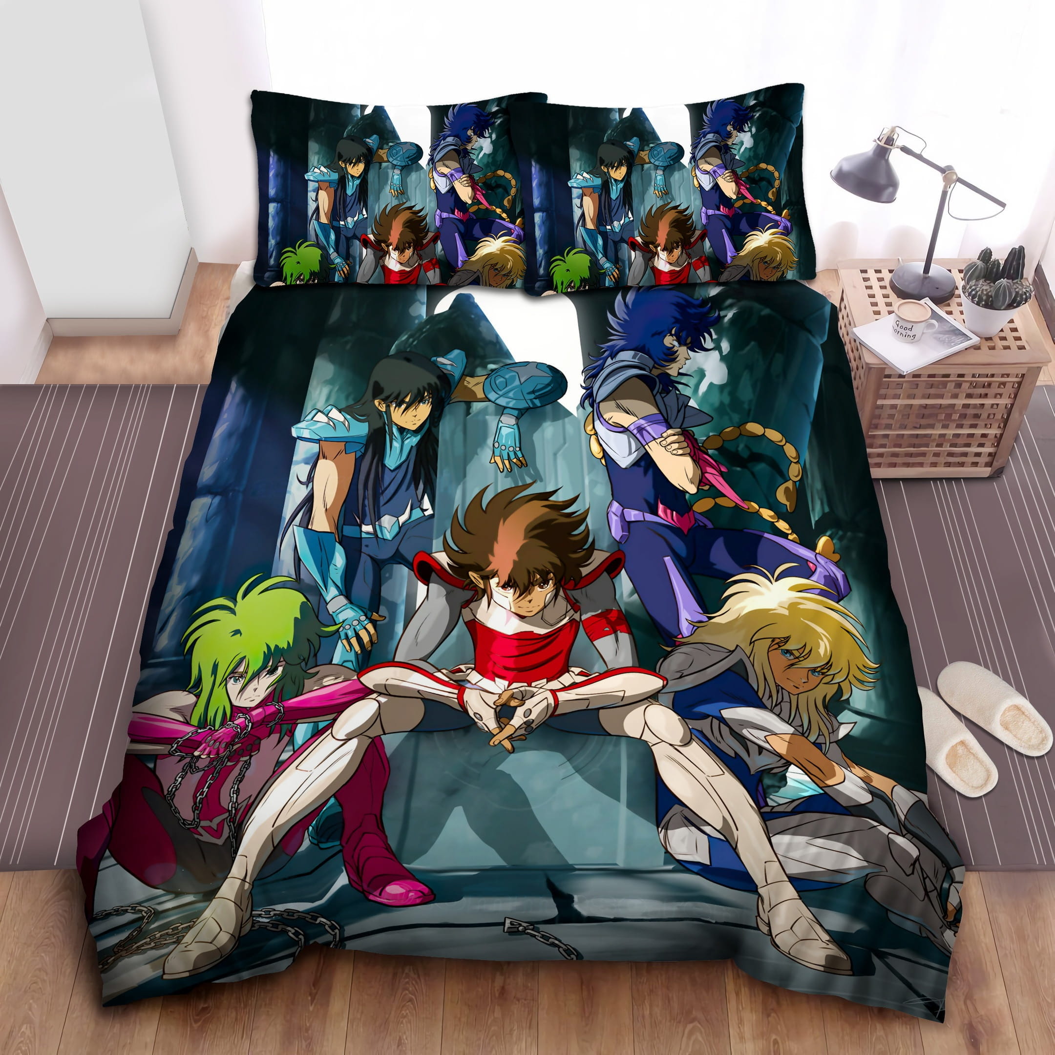 Saint Seiya Decorative Bedding Sets with Duvet Cover Flatsheet Pillowcases