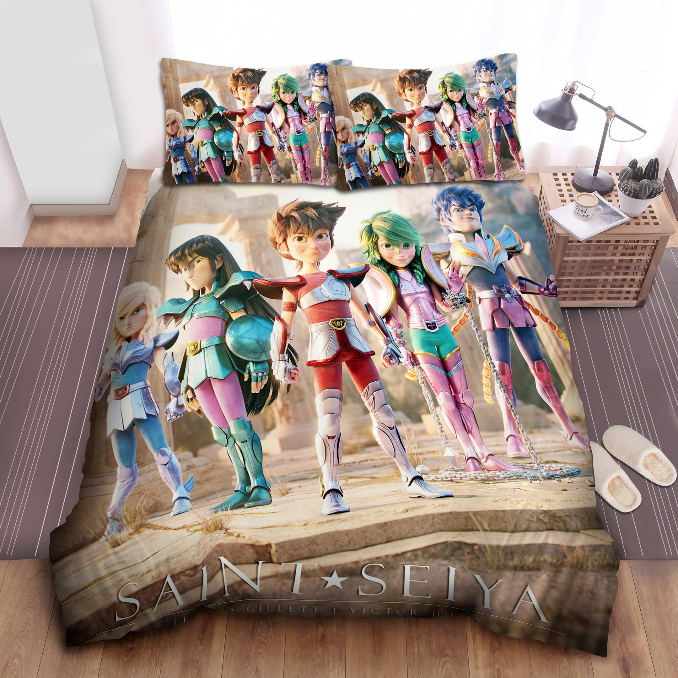 Saint Seiya Bedding Sets Duvet Cover Flatsheet Gift For Wife Husband Besties