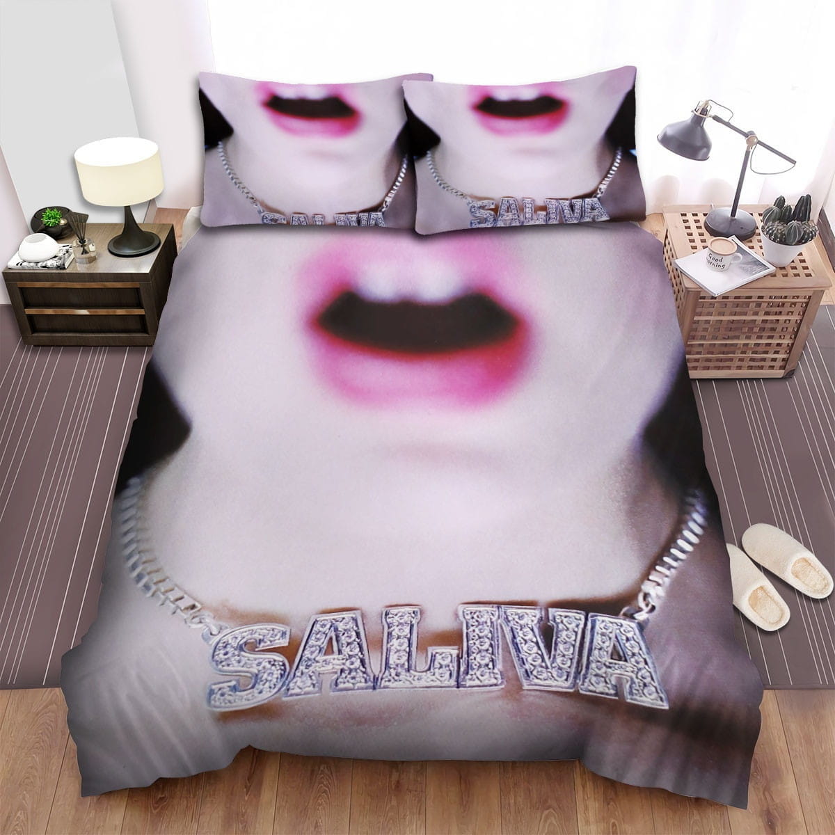 Saliva Girls Mouth Bedding Sets Duvet Cover Flatsheet Pillowcase