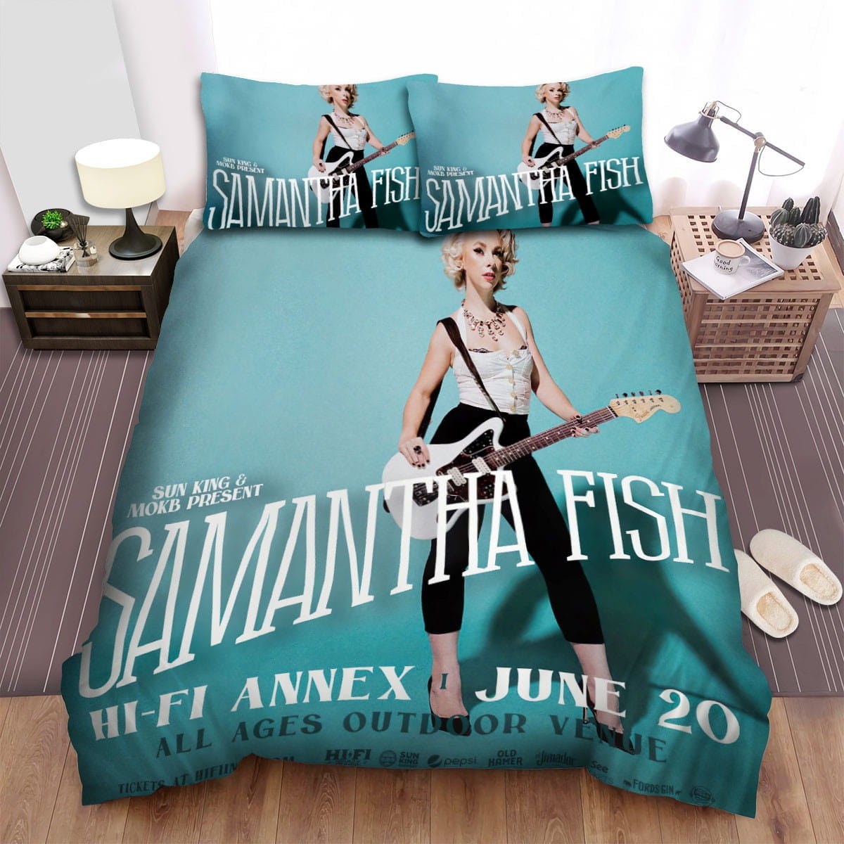 Samatha Fish Music Bedding Sets Duvet Cover Flatsheet Pillowcases Perfect Gift For Fans