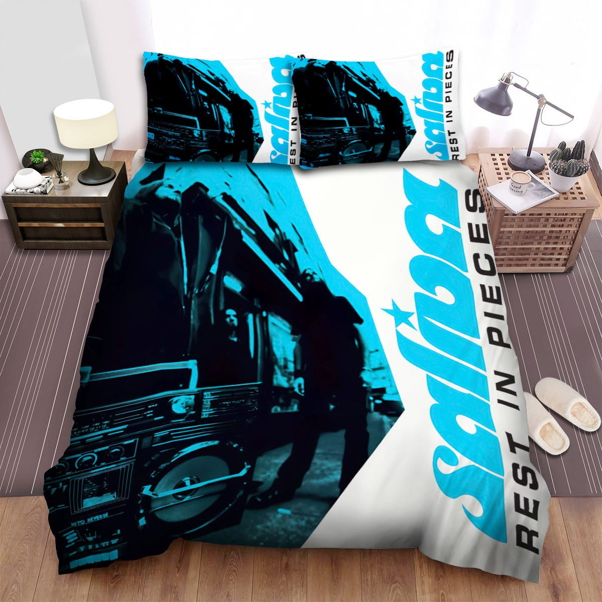 Saliva Rest In Pieces Decorative Bedding Sets with Duvet Cover Flatsheet Pillowcases