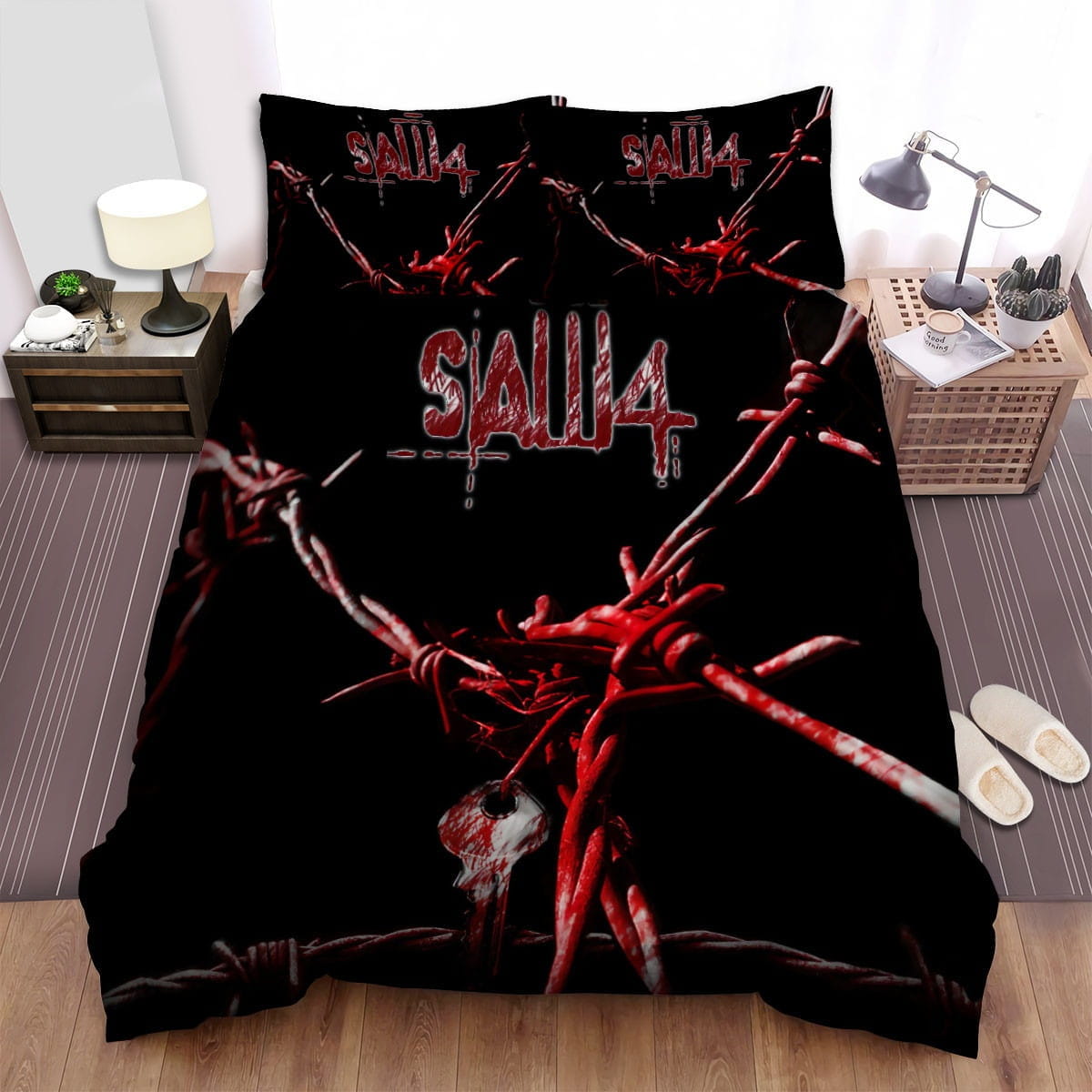 Saw Iv Movie Poster Decorative Bedding Sets with Duvet Cover Flatsheet Pillowcases