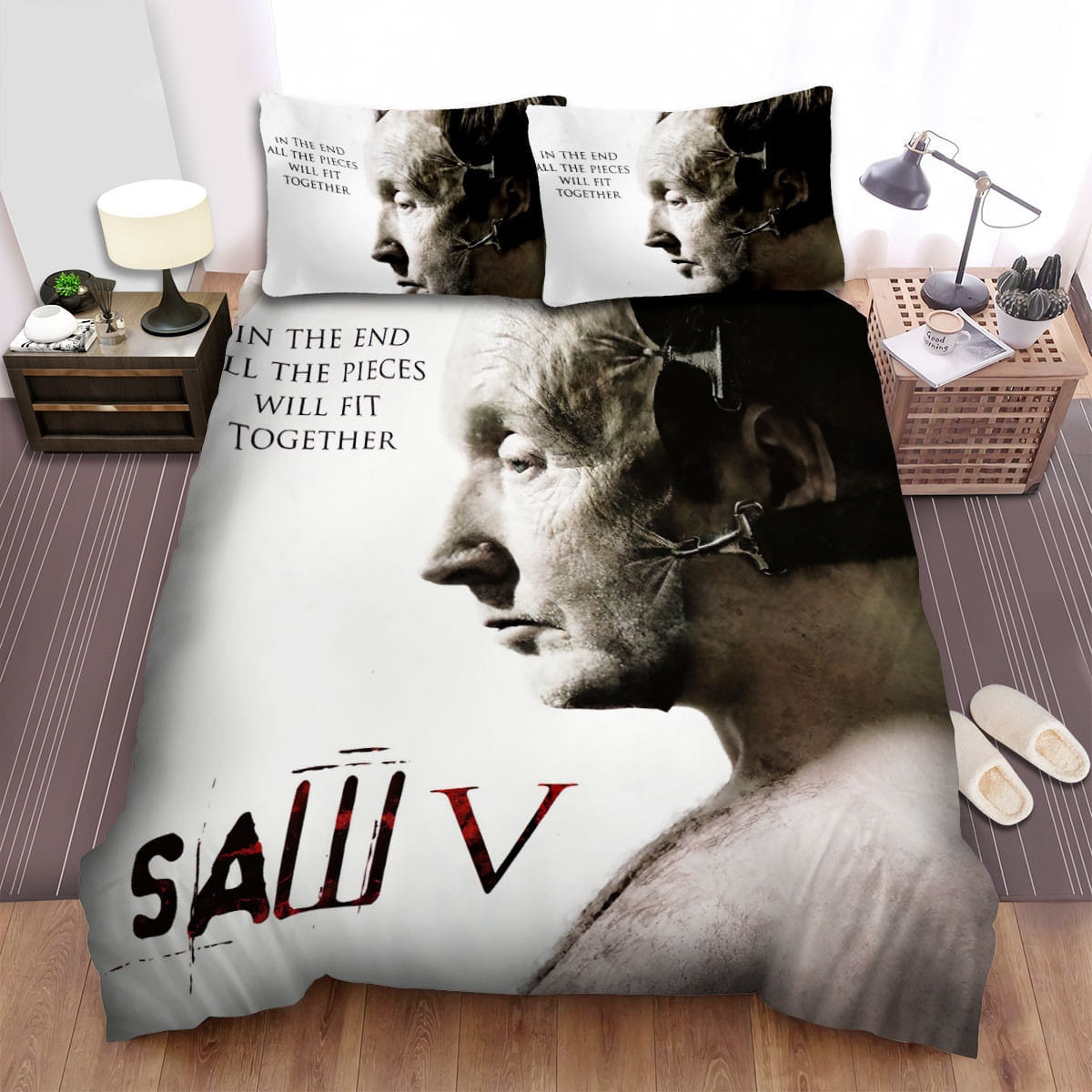 Saw V Movie Poster Bedding Set Duvet Cover Gift For Christmas Birthday Thanksgiving