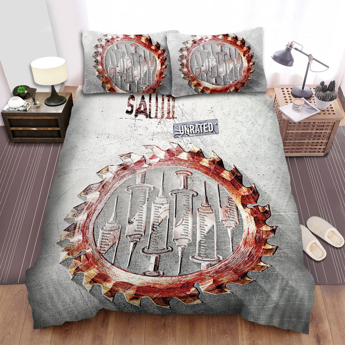 Saw Ii Movie Poster Bedding Sets Duvet Cover Flatsheet Gift For Christmas Thanksgiving Halloween