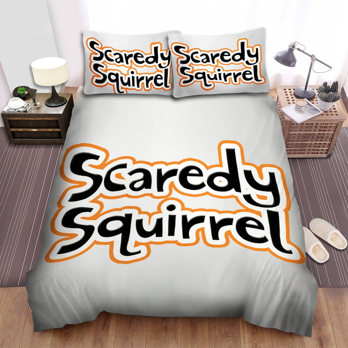 Scaredy Squirrel Logo Bedding Set Duvet Cover Gift For Christmas Birthday Thanksgiving
