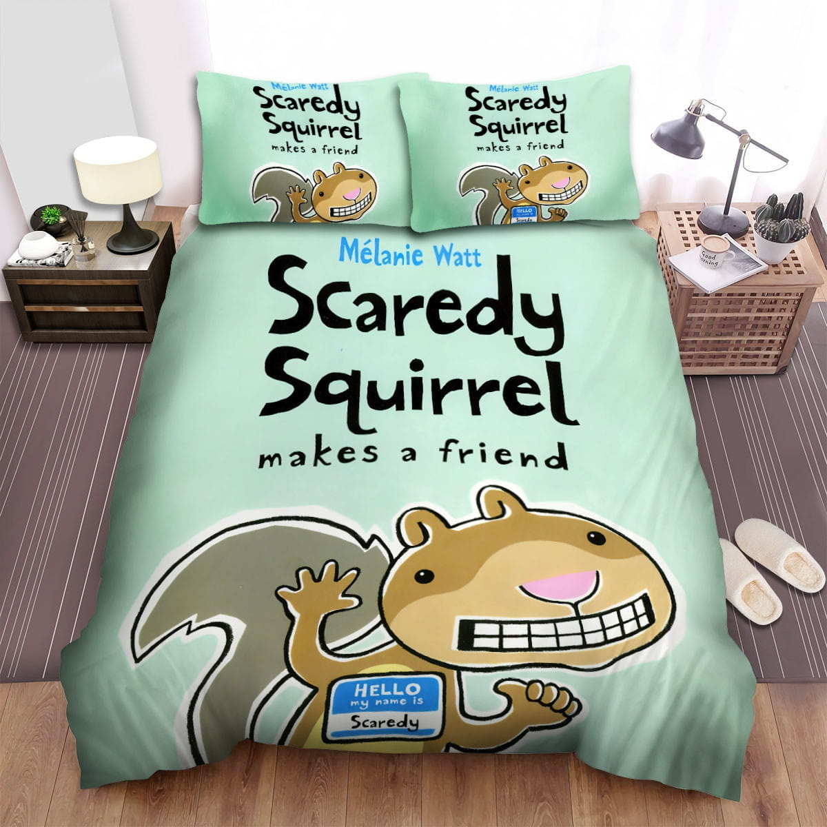 Scaredy Squirrel Poster Decorative Bedding Sets with Duvet Cover Flatsheet Pillowcases