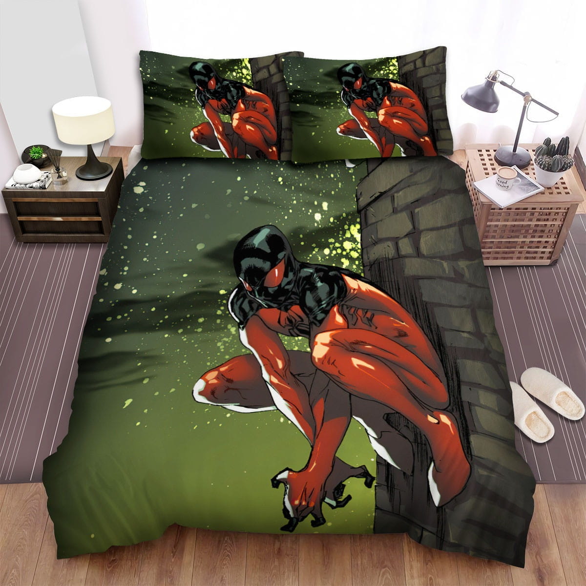 Scarlet Spider On Wall Bedding Sets Duvet Cover Flatsheet Pillowcases Perfect Gift For Fans