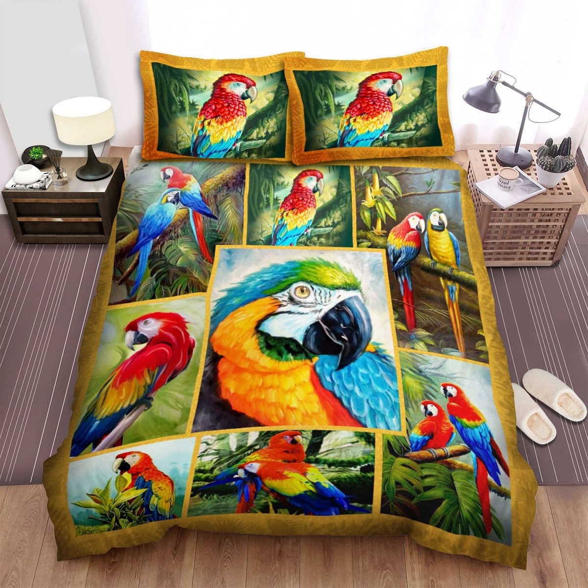 Scarlet Macaw Parrot Bedding Sets Duvet Cover Flatsheet Pillowcases For Every Bedroom