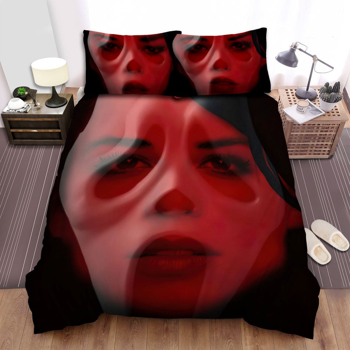 Scream 4 Face Art Bedding Sets Duvet Cover Flatsheet Gift For Wife Husband Besties