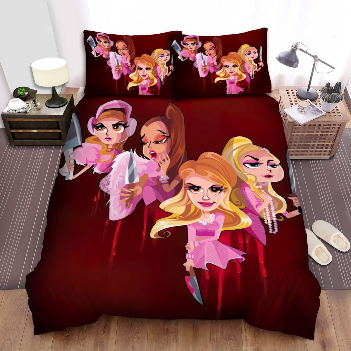 Scream Queens Animation Bedding Sets Duvet Cover Flatsheet Gift For Wife Husband Besties