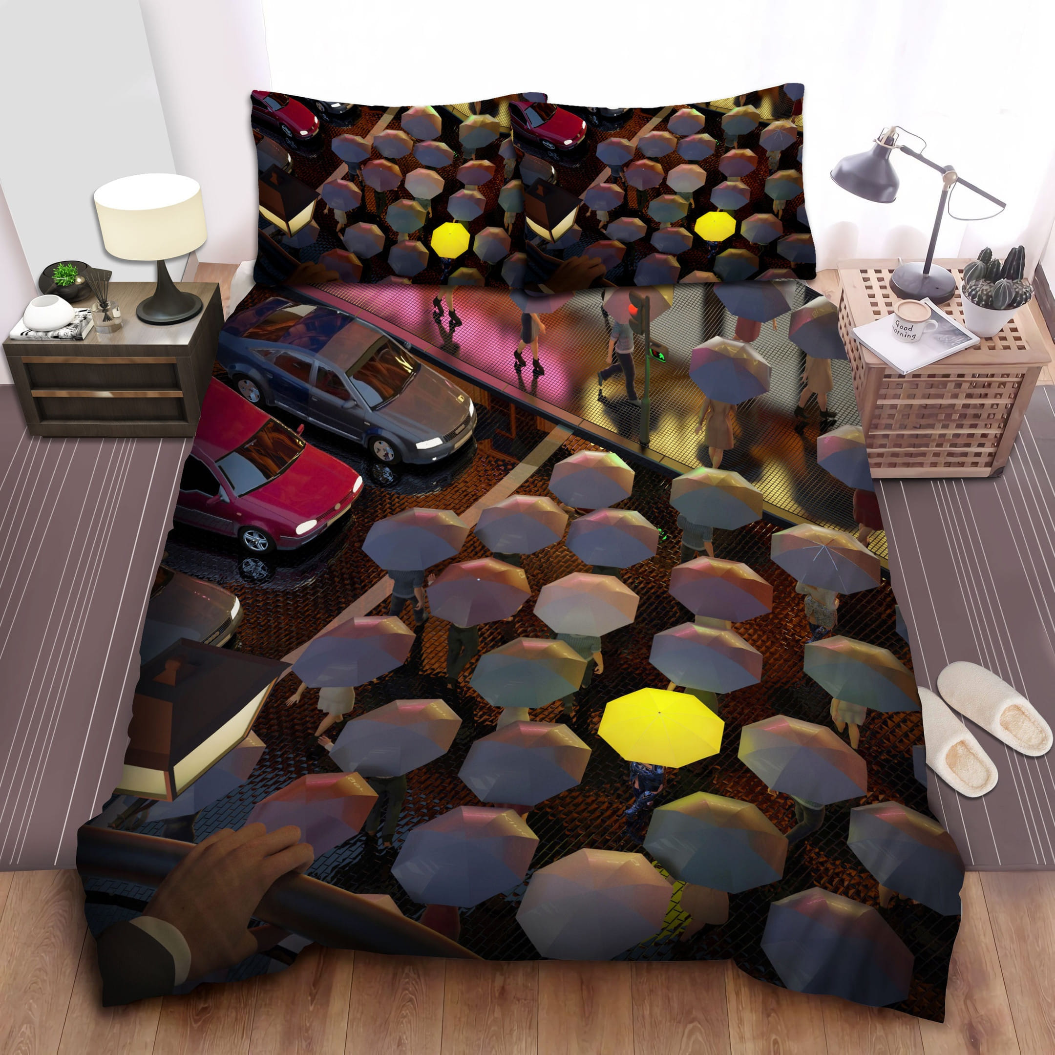 Seeing The Yellow Umbrella Bedding Set Duvet Cover Gift For Christmas Birthday Thanksgiving