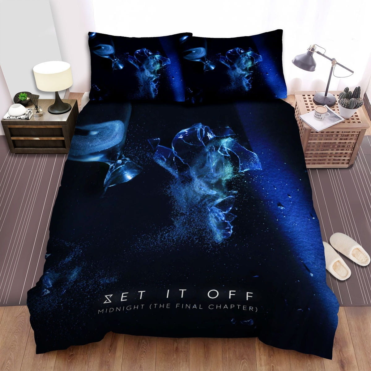 Set It Off Midnight Decorative Bedding Sets with Duvet Cover Flatsheet Pillowcases