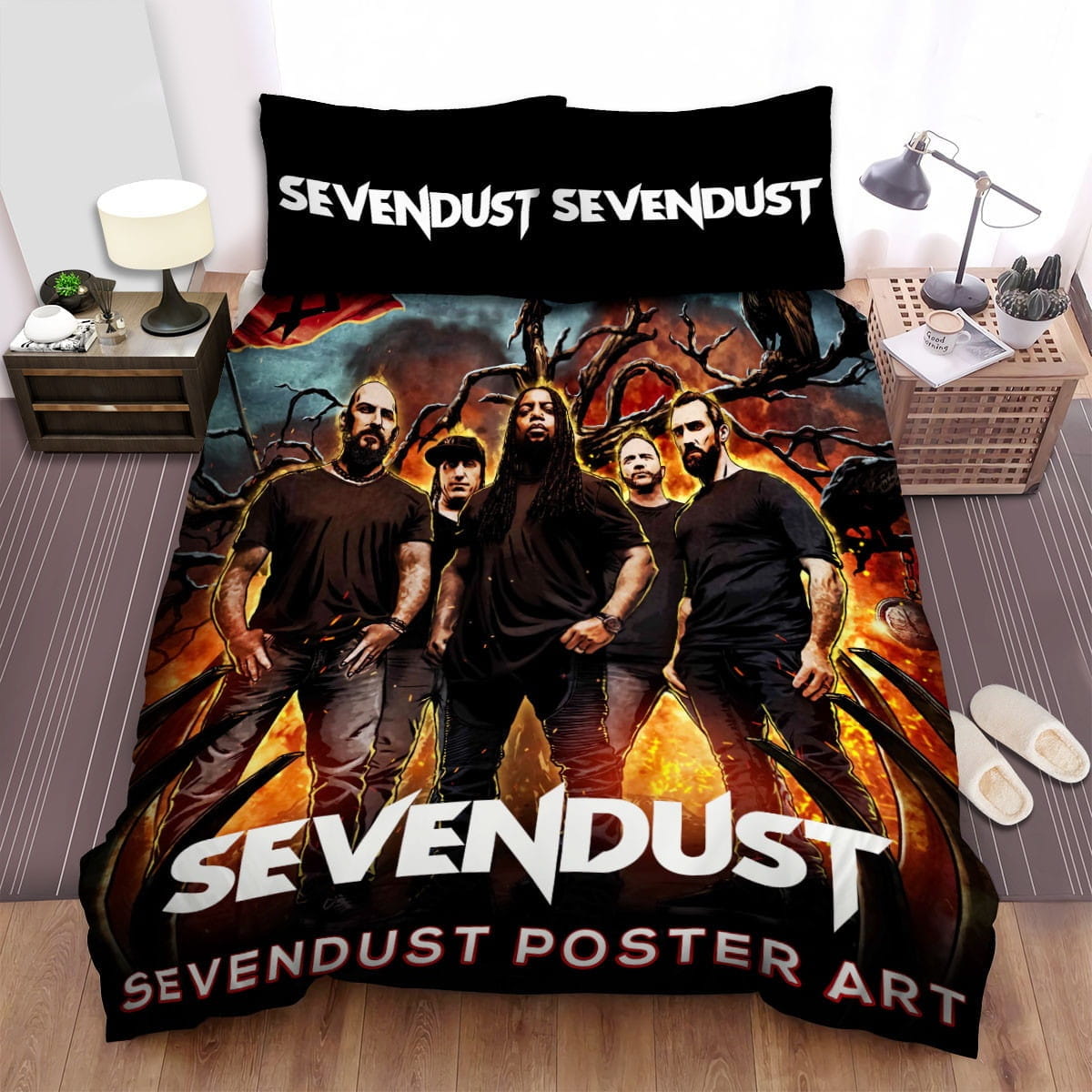 Sevendust Poster Art Bedding Sets Duvet Cover Flatsheet Pillowcases Perfect Gift For Fans