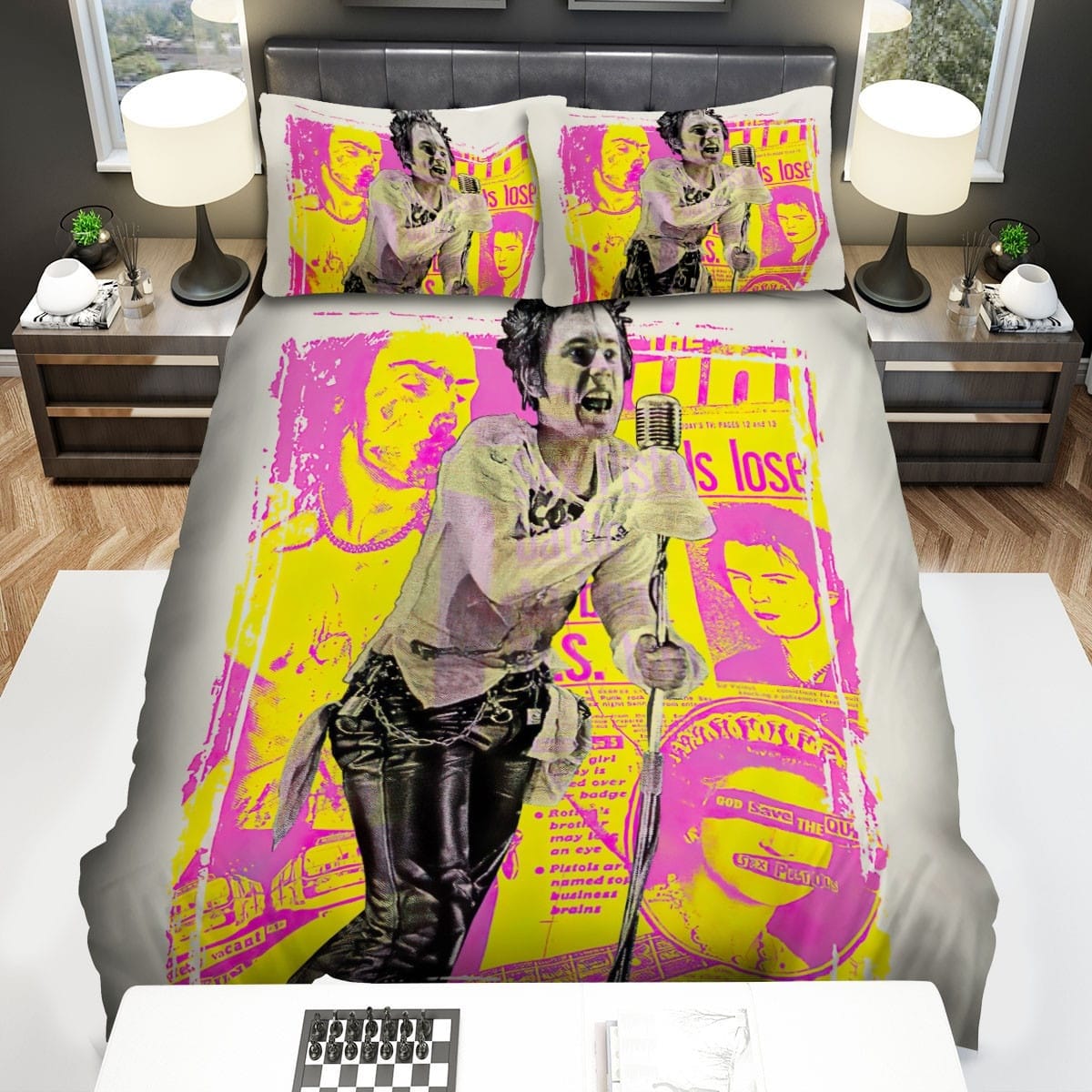 Sex Pistols Performing Art Decorative Bedding Sets with Duvet Cover Flatsheet Pillowcases