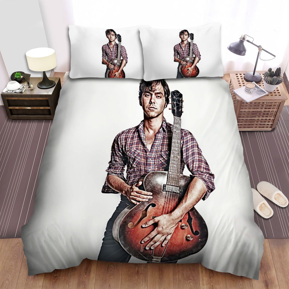 Shakey Graves And Guitar Bedding Sets Duvet Cover Flatsheet Gift For Wife Husband Besties