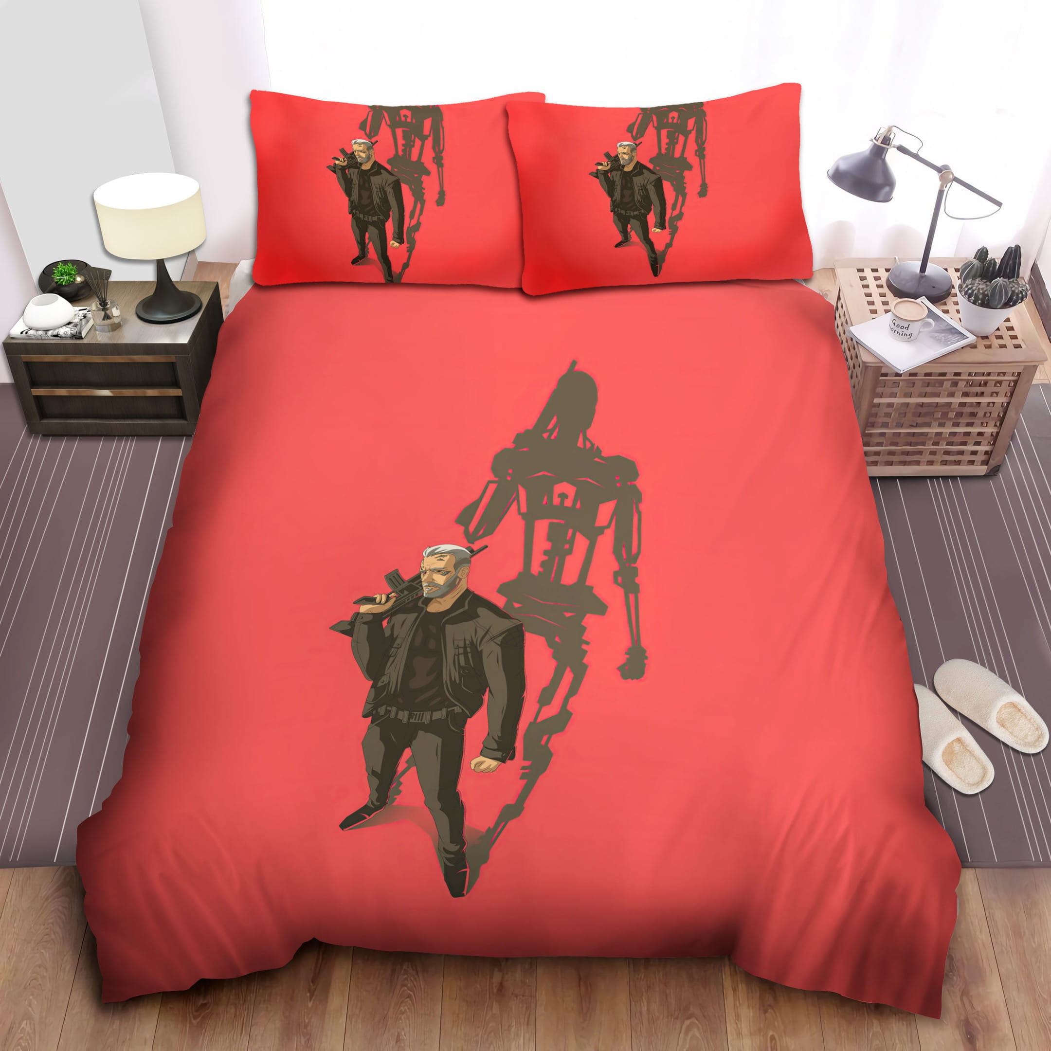 Shadow On The Red Wall Bedding Sets Duvet Cover Flatsheet Pillowcases For Every Bedroom