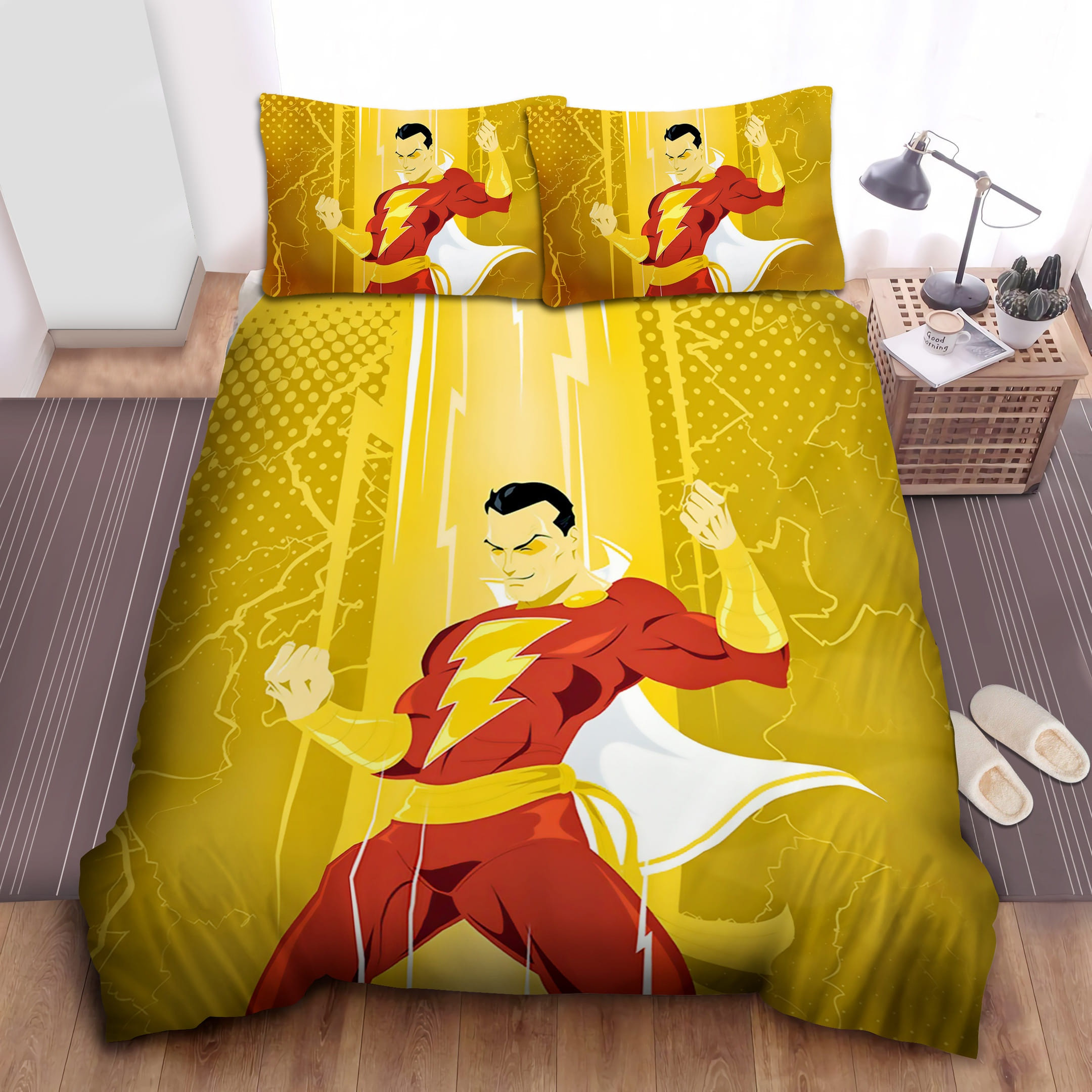 Shazam Yellow Bedding Set Duvet Cover Gift For Christmas Birthday Thanksgiving