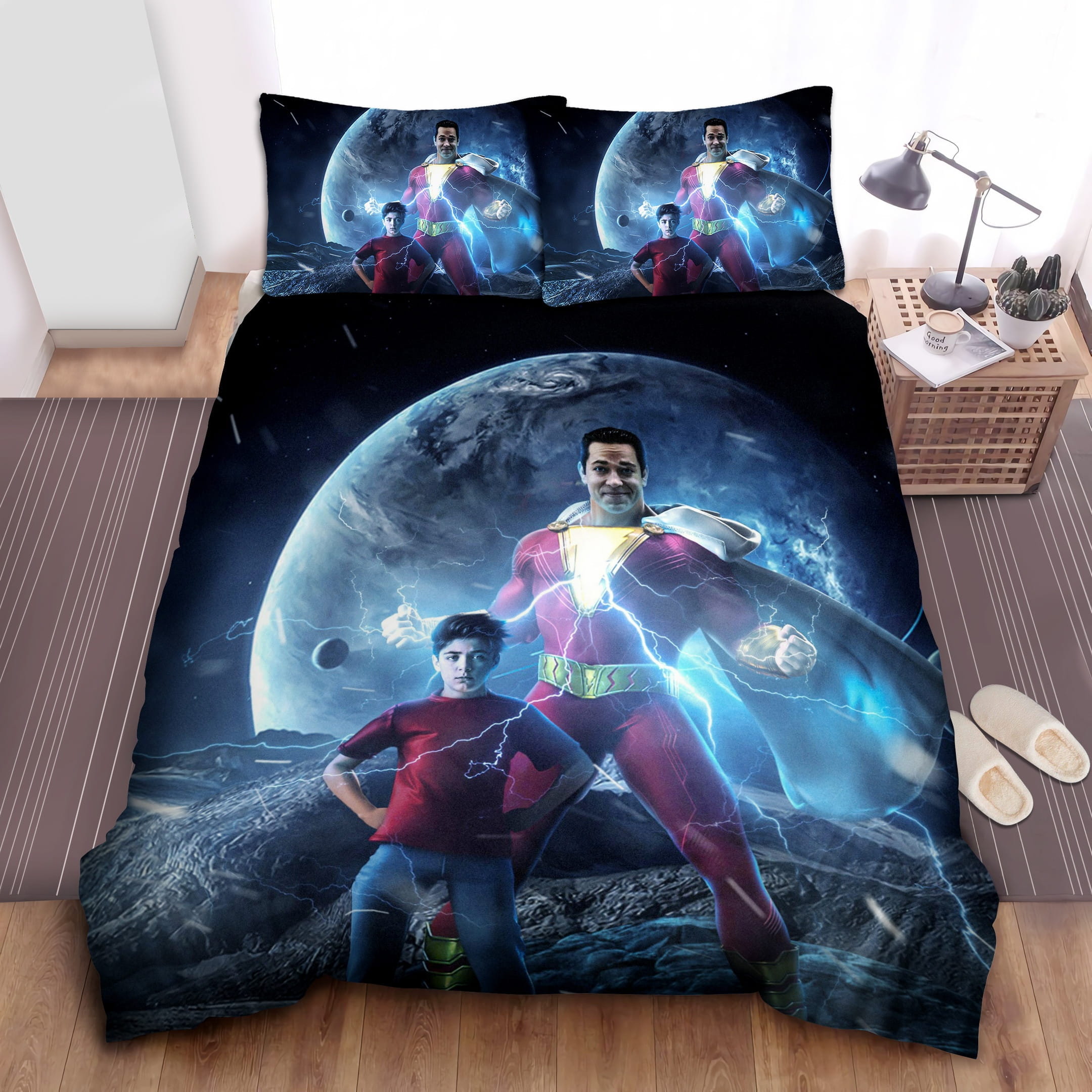 Shazam Earth Background Bedding Sets Duvet Cover Flatsheet Pillowcase