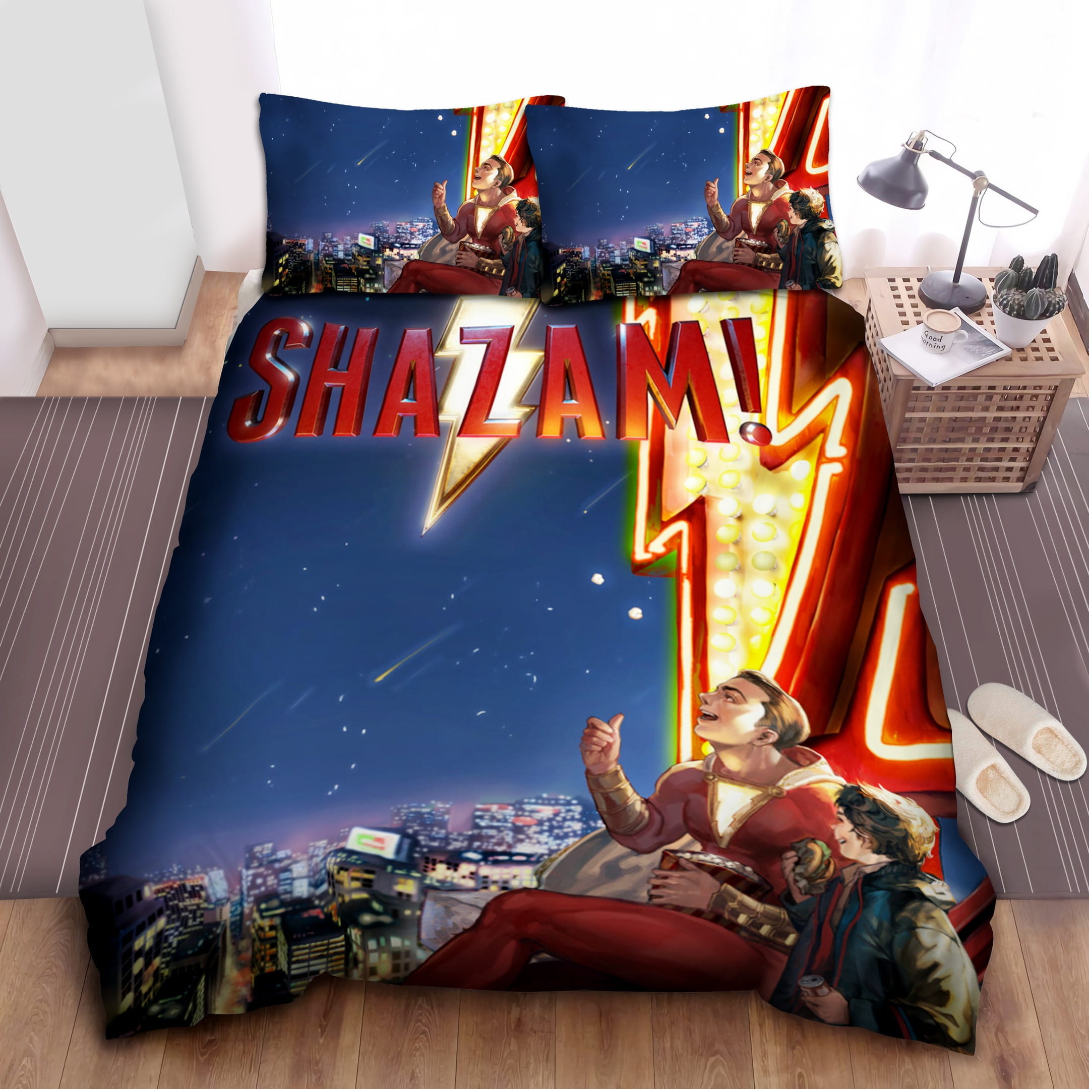 Shazam Eating With A Boy Decorative Bedding Sets with Duvet Cover Flatsheet Pillowcases