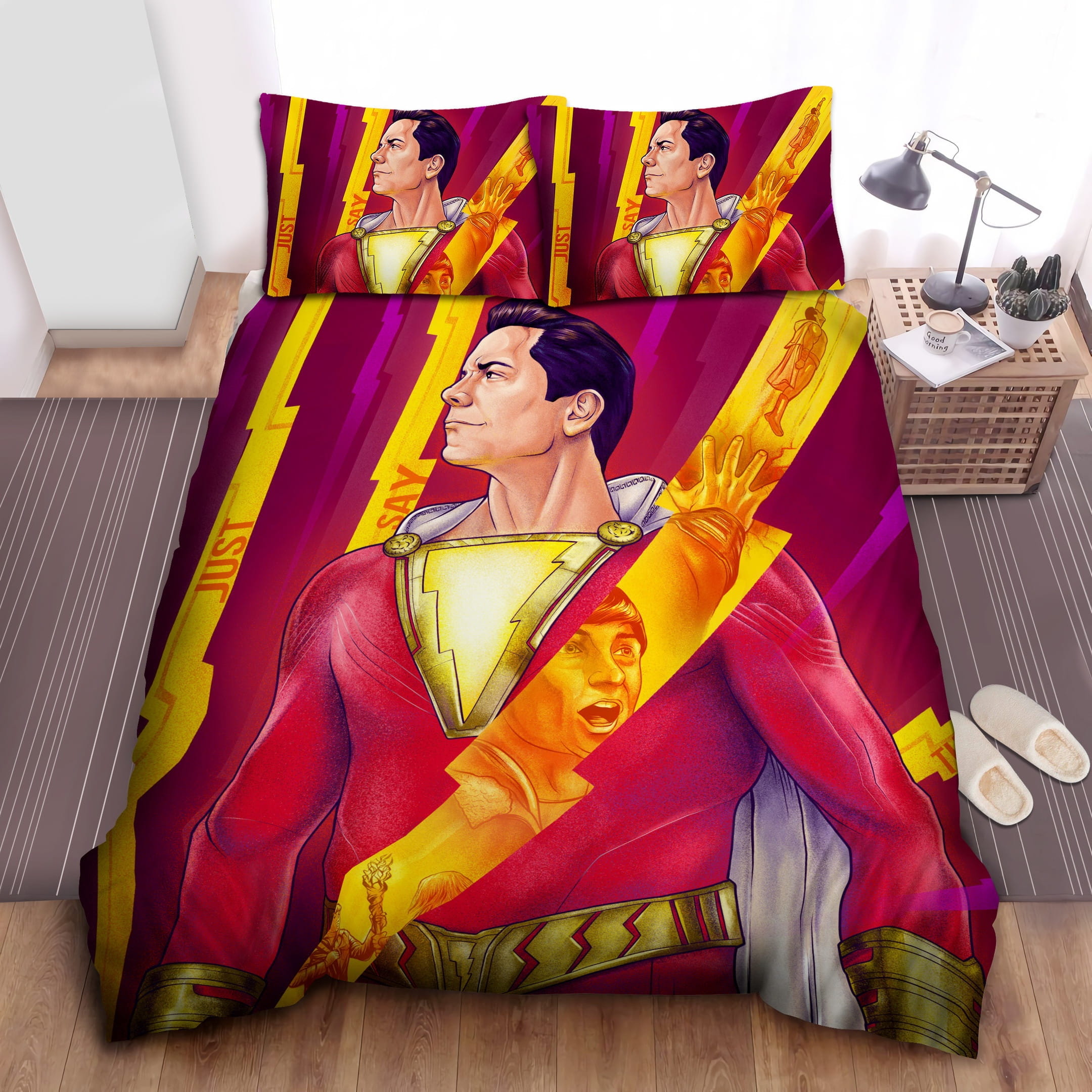 Shazam Bedding Sets Duvet Cover Flatsheet Gift For Wife Husband Besties