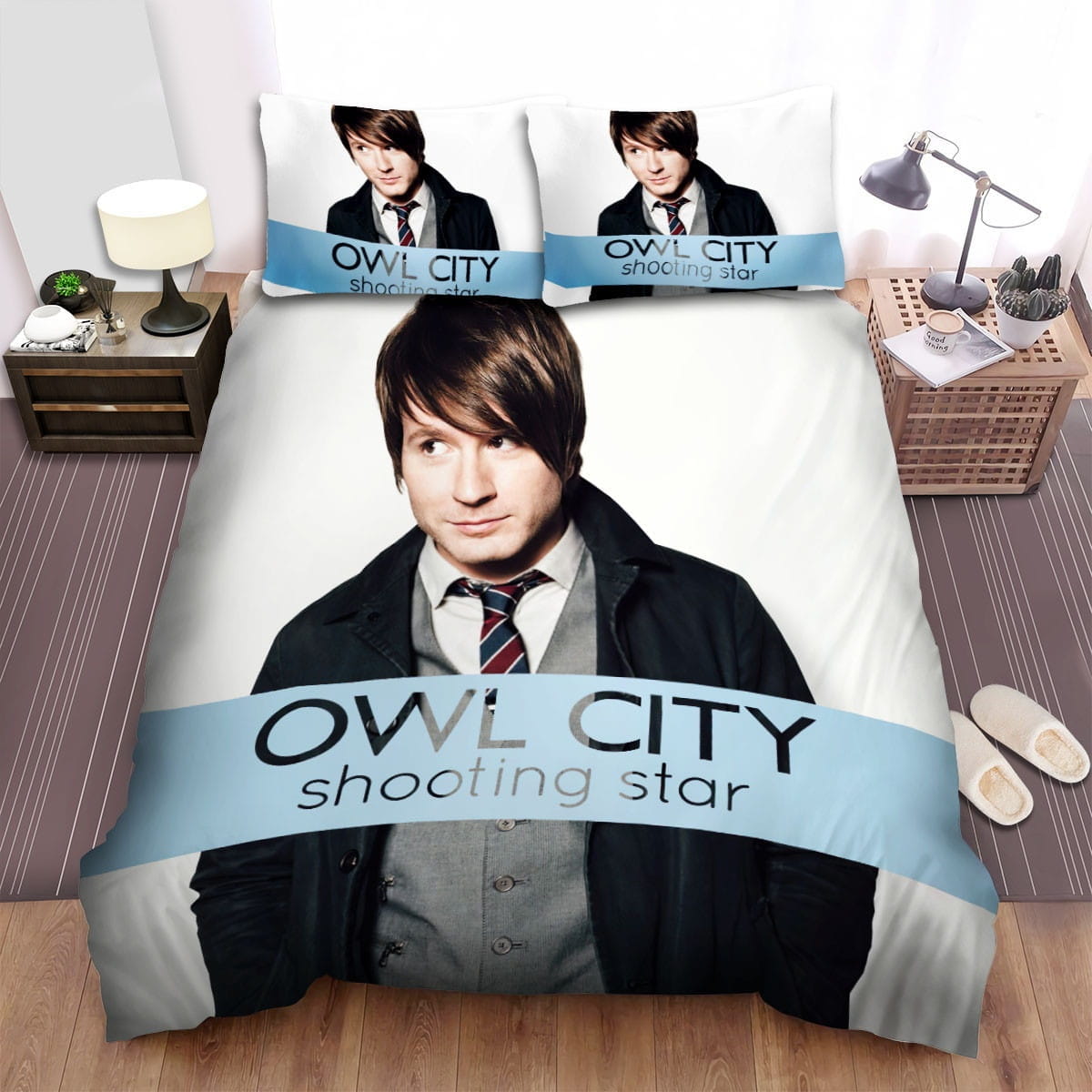 Shooting Star Owl City Bedding Set Duvet Cover Gift For Christmas Birthday Thanksgiving