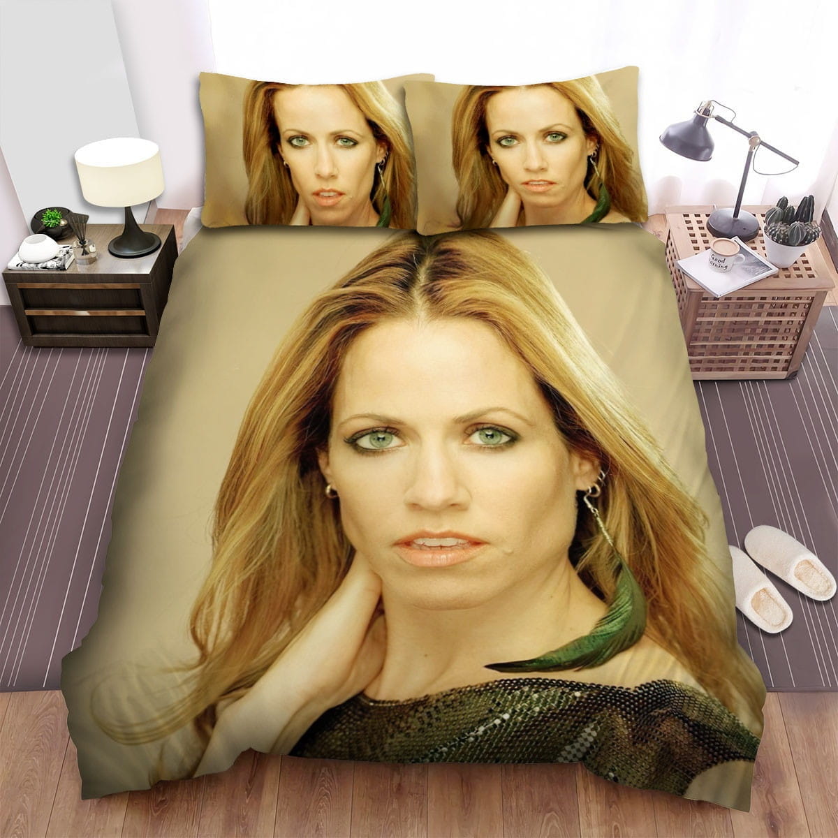 Sheryl Crow Cover Portrait Bedding Sets Duvet Cover Flatsheet Gift For Wife Husband Besties