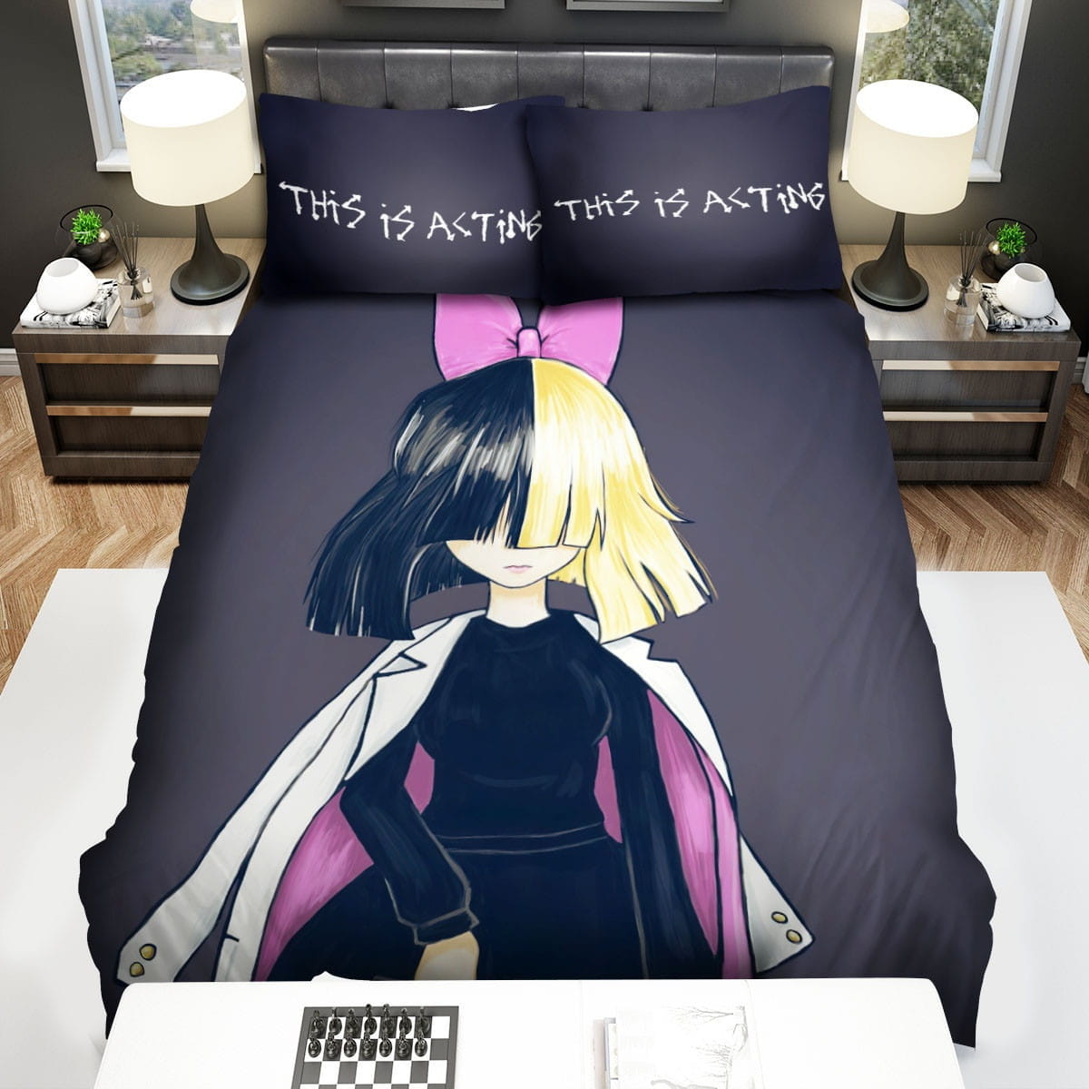 Sia Chibi Art Drawing Bedding Sets Duvet Cover Flatsheet Pillowcases Perfect Gift For Fans